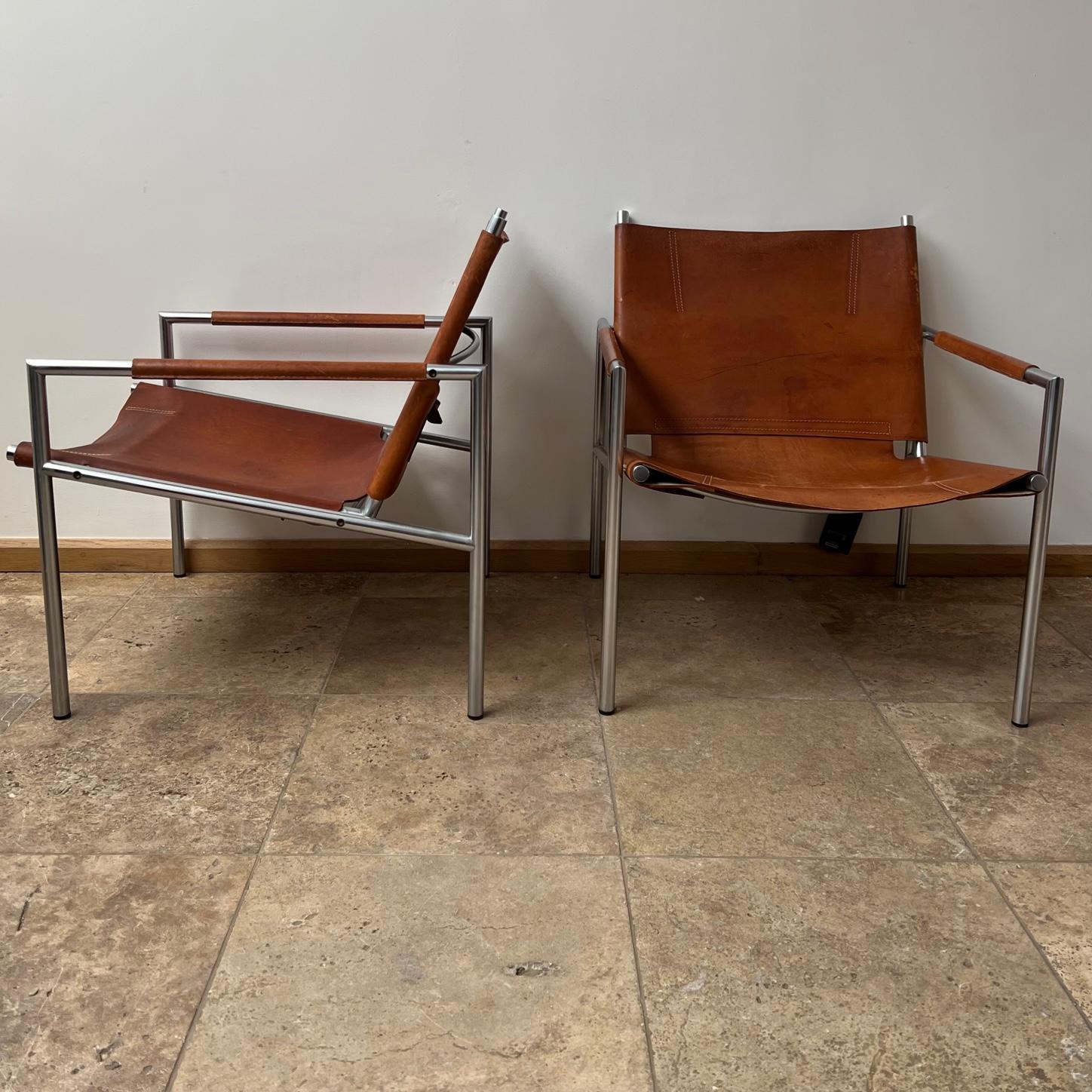 Pair of Martin Visser Mid-Century Leather Armchairs 8