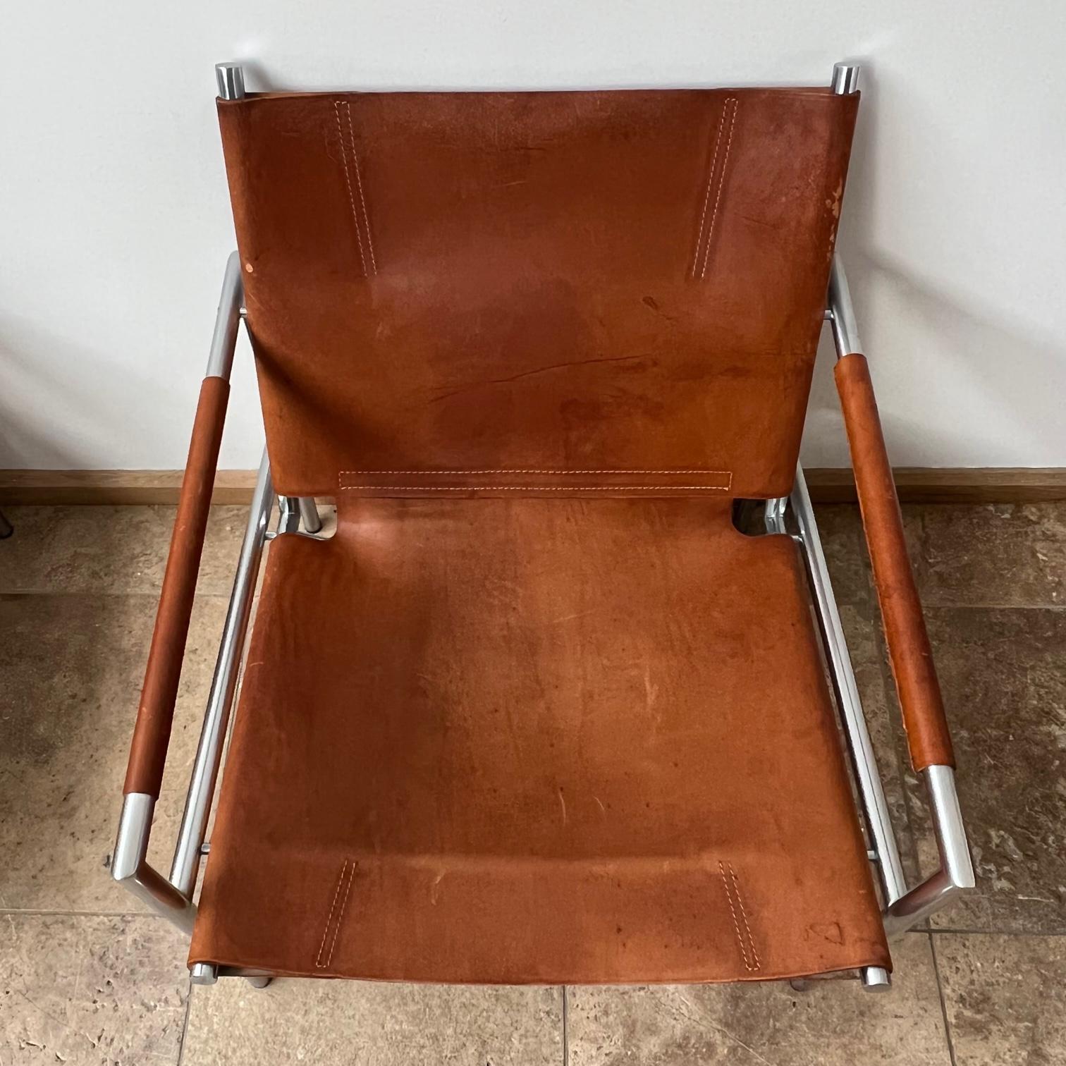 Mid-Century Modern Pair of Martin Visser Mid-Century Leather Armchairs