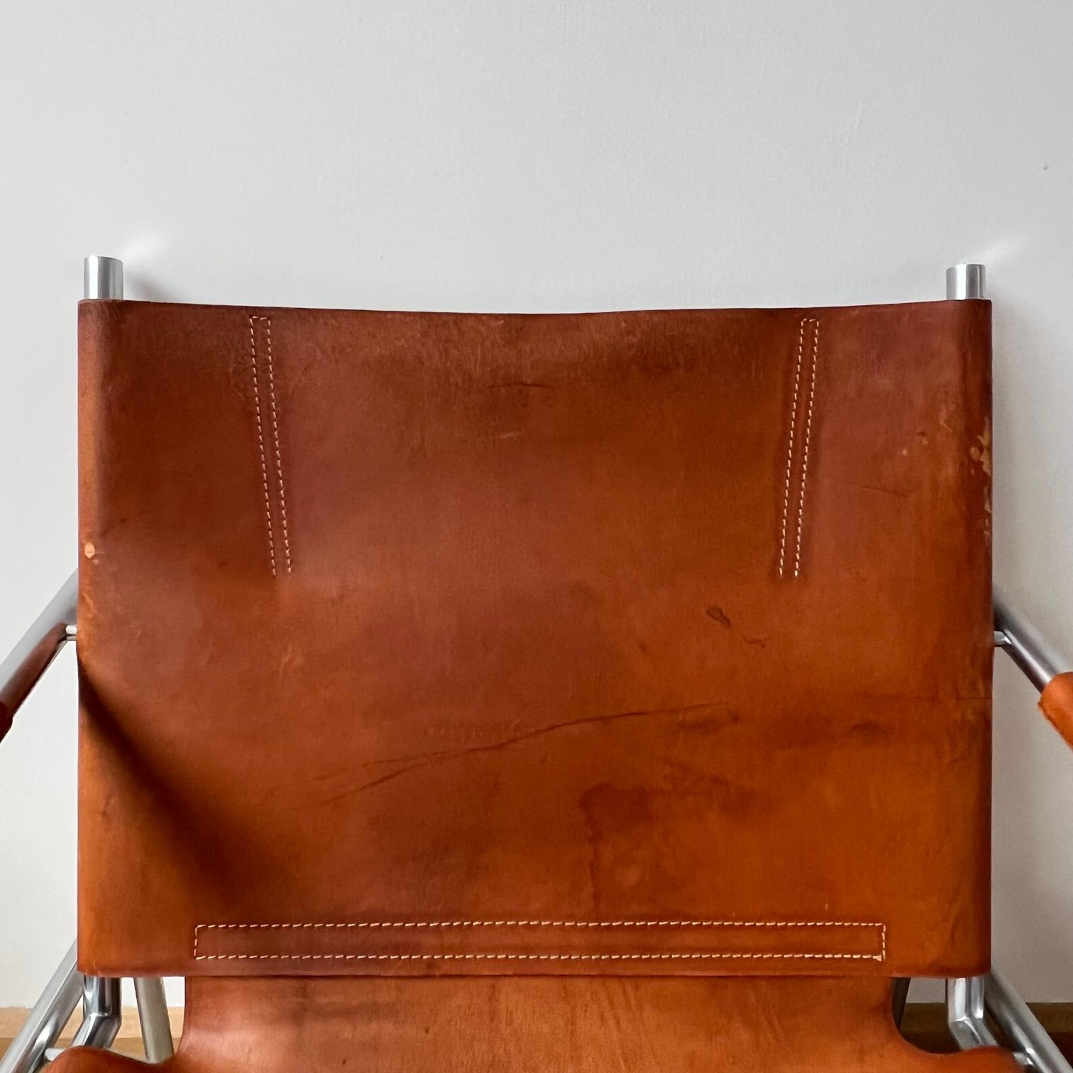 Metal Pair of Martin Visser Mid-Century Leather Armchairs