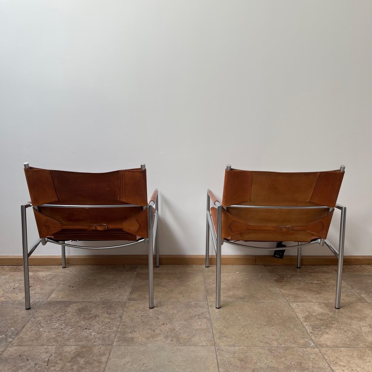 Pair of Martin Visser Mid-Century Leather Armchairs 1