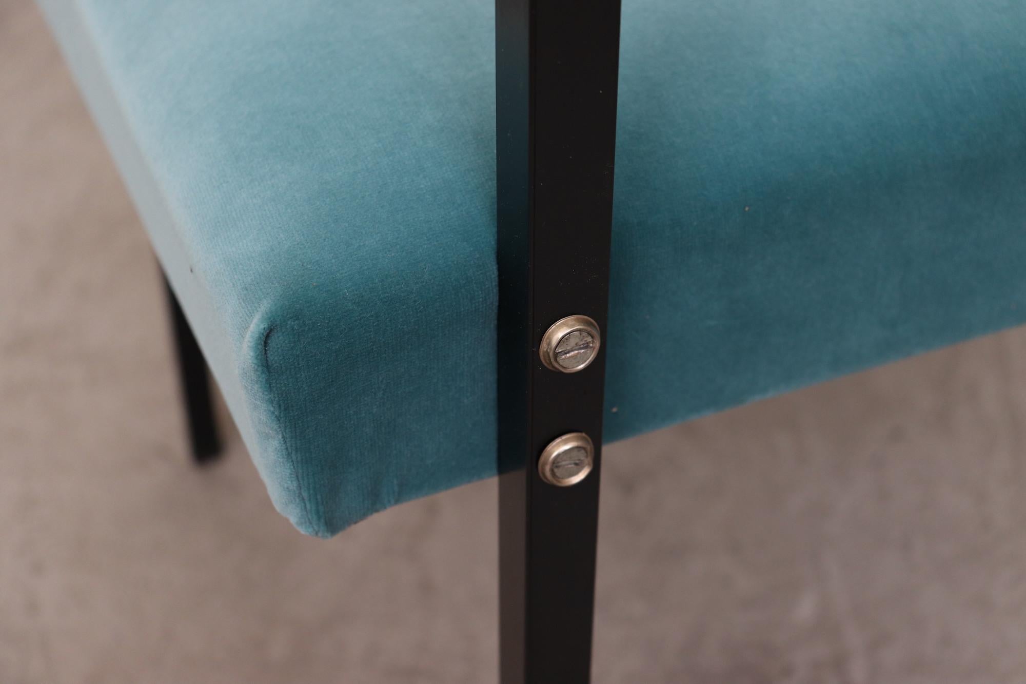 Pair of Martin Visser Style Aqua Velvet Lounge Chairs 4