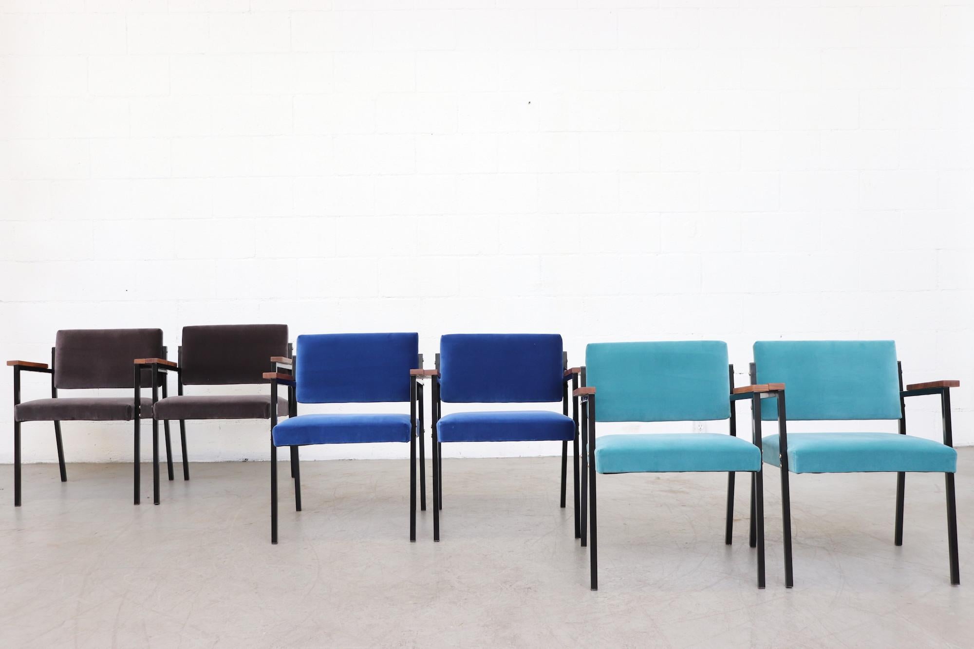 Pair of Martin Visser Style Aqua Velvet Lounge Chairs 6