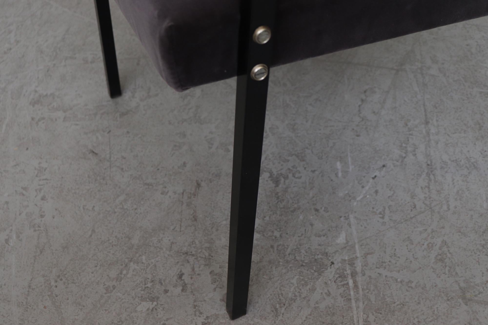 Pair of Martin Visser Style Grey Velvet Armchairs 4