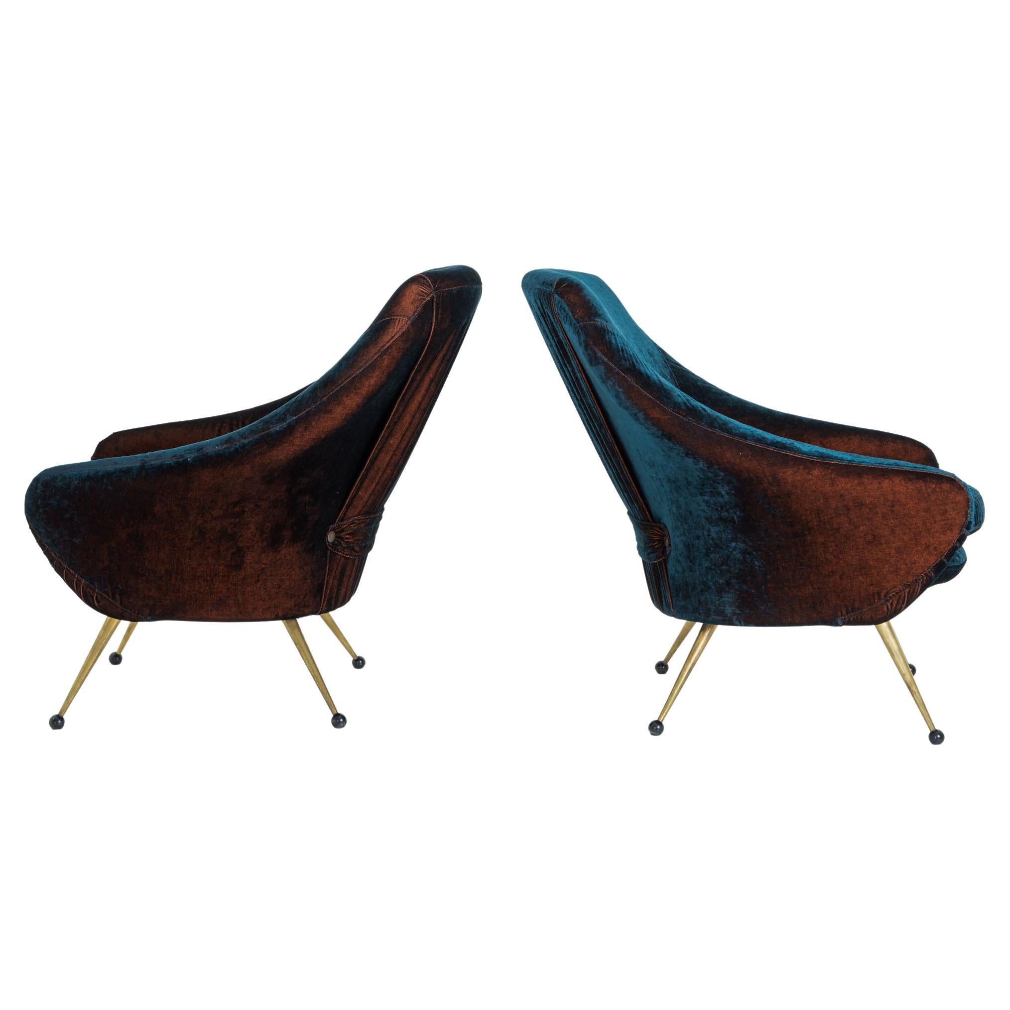 Pair of 'Martingala' Lounge Chairs by Marco Zanuso for Arflex, Italy, c. 1954