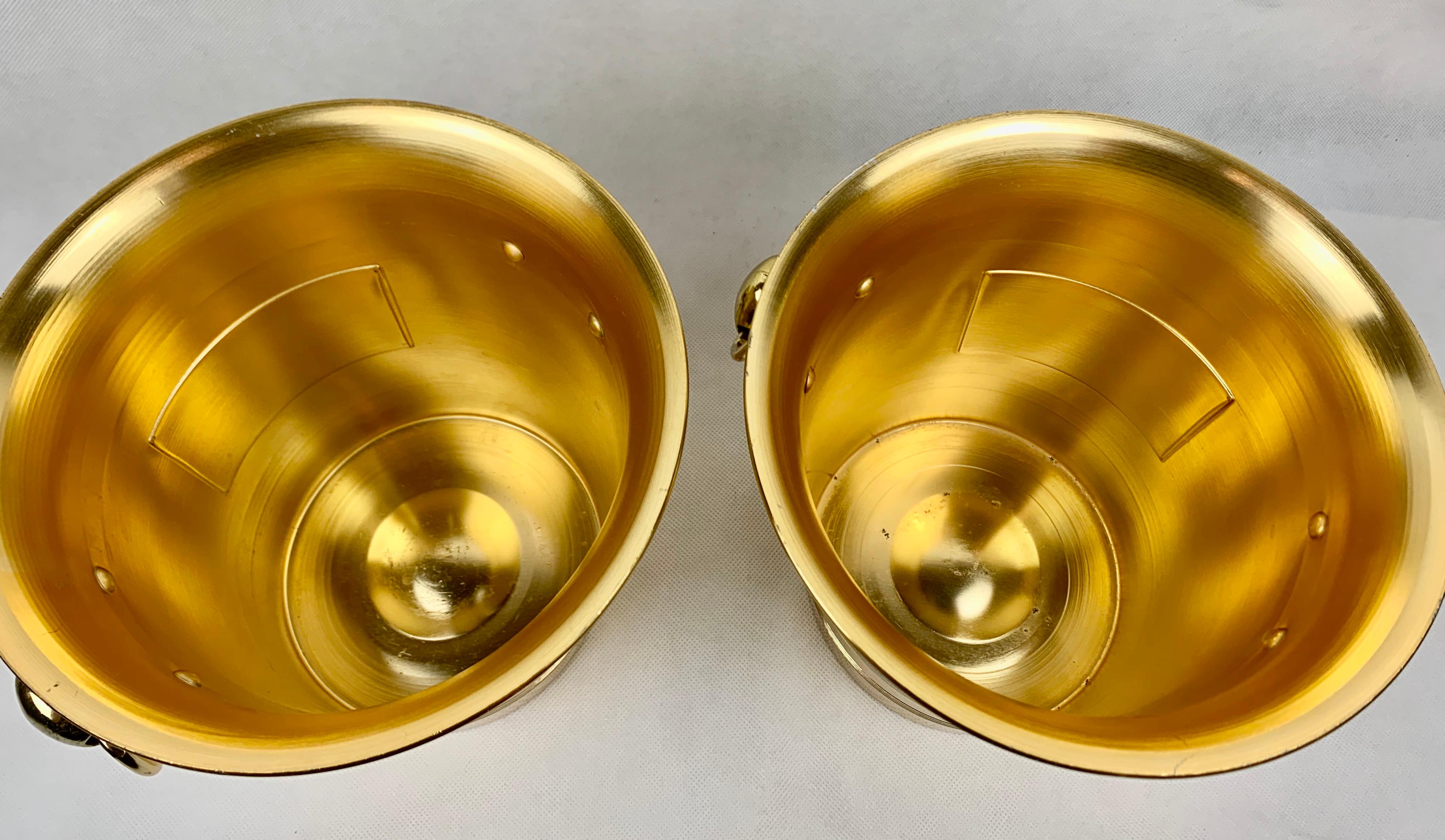 Aluminum A Pair of Martini & Rossi Golden Champagne Coolers by Vogalu, France, c, 1990