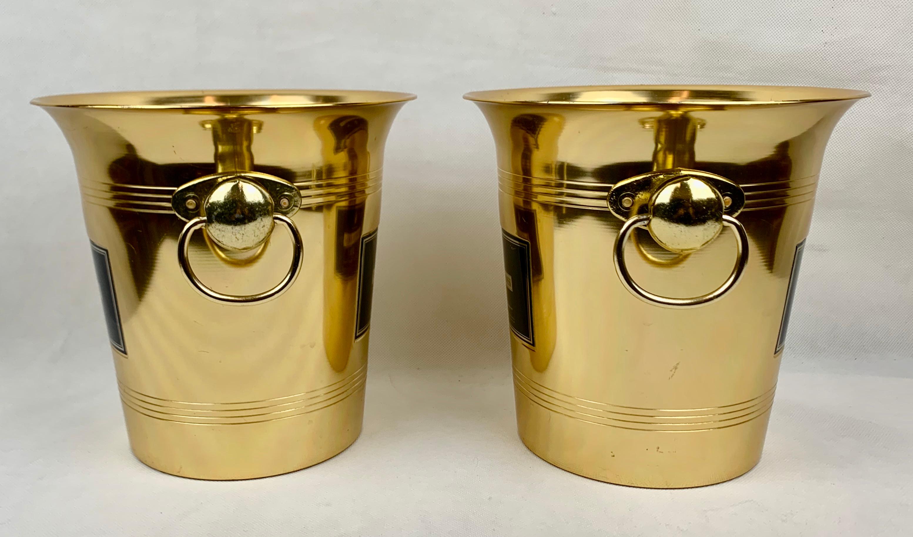 A Pair of Martini & Rossi Golden Champagne Coolers by Vogalu, France, c, 1990 1