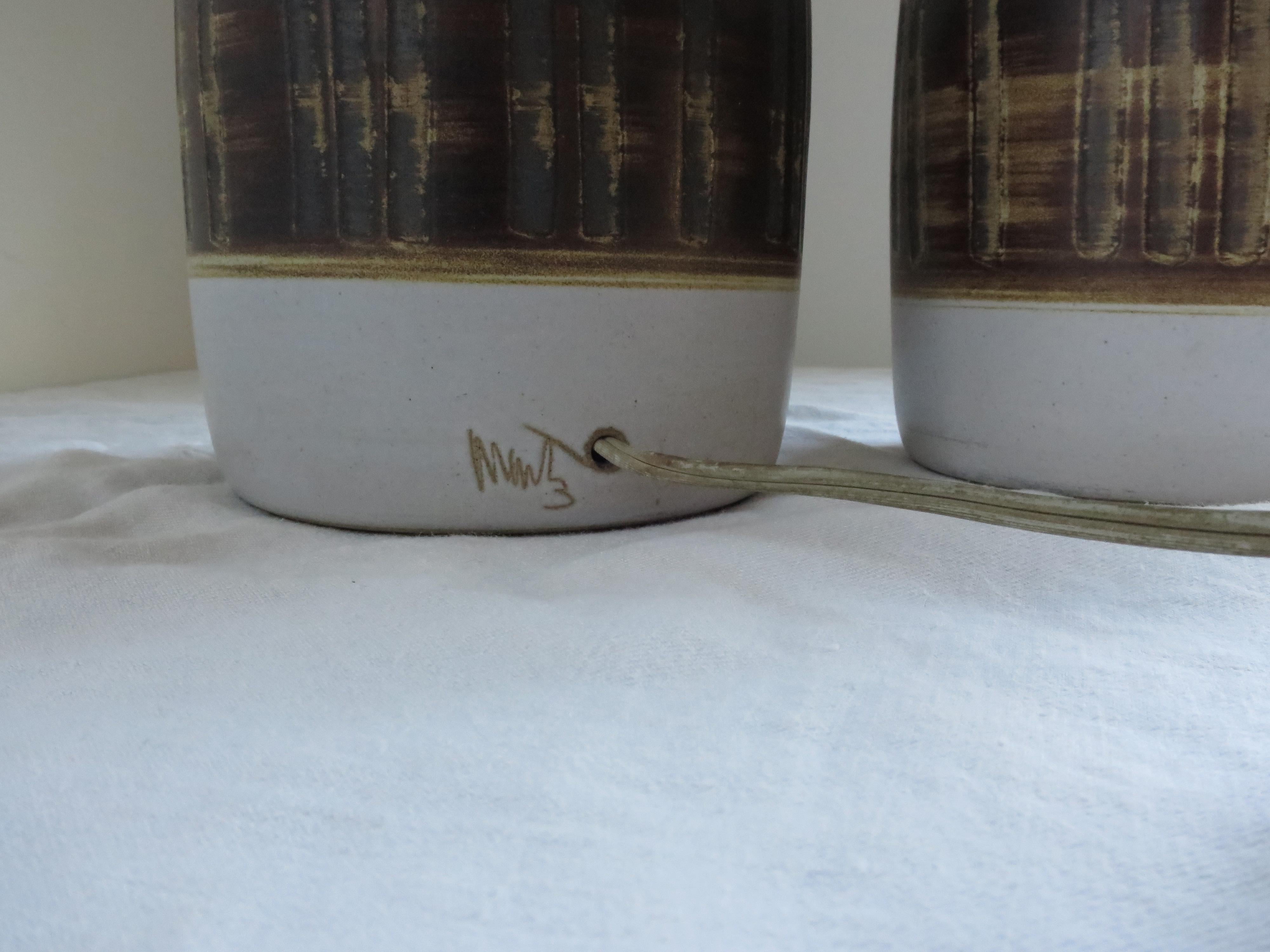 Pair of Martz Ceramic Table Lamps In Excellent Condition In Washington, DC
