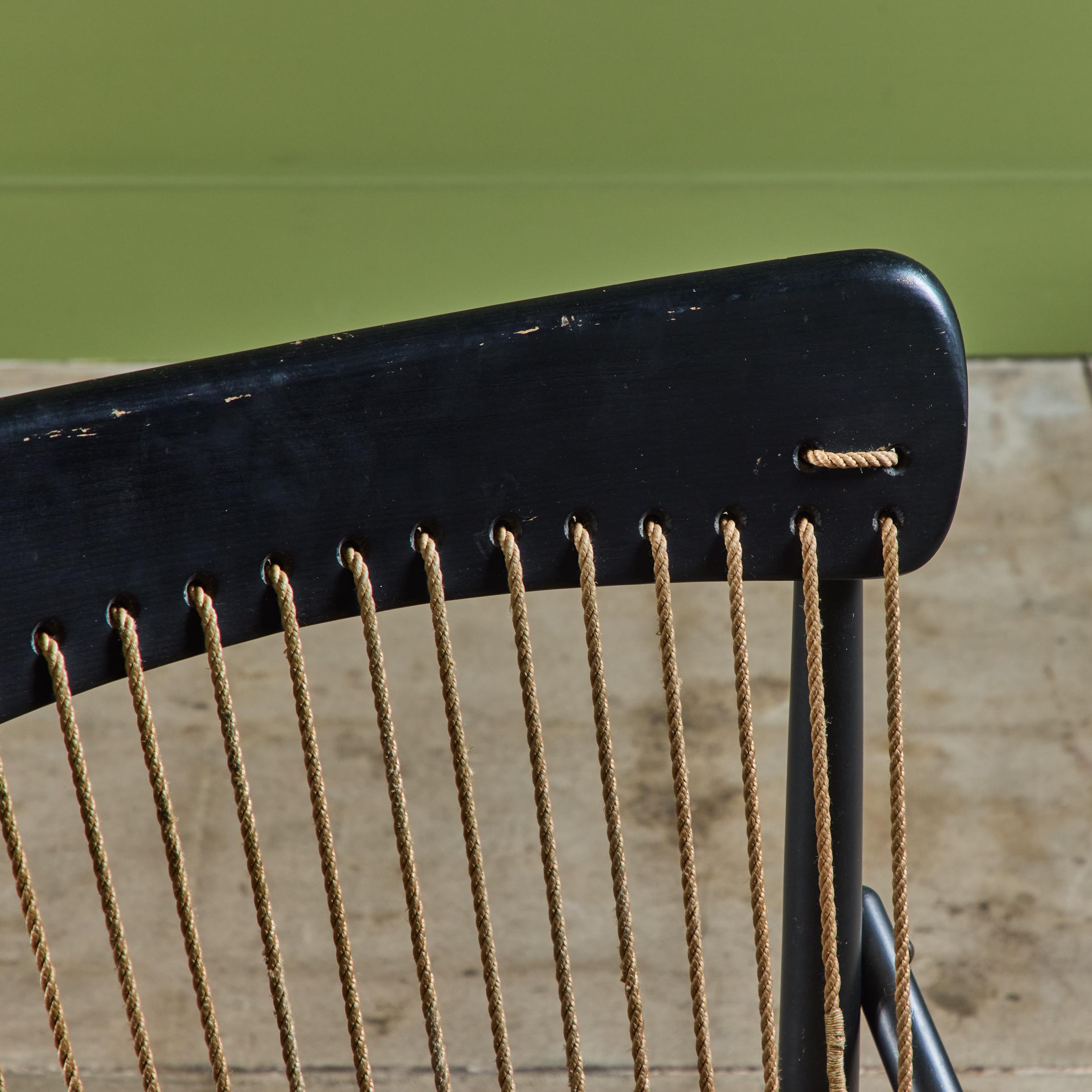 Paire de chaises longues en corde Maruni en vente 2