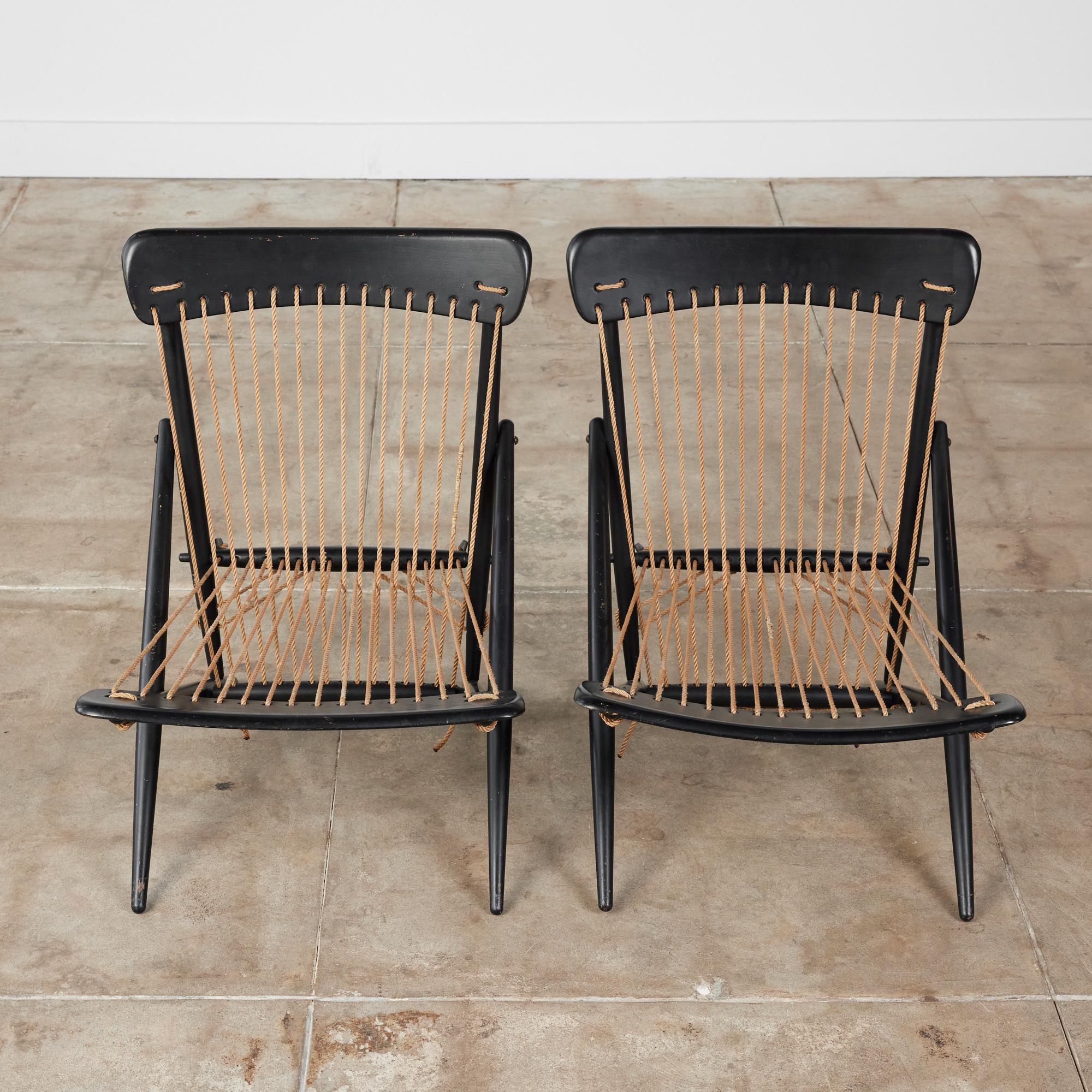 Pair of Maruni Rope Lounge Chairs For Sale 4