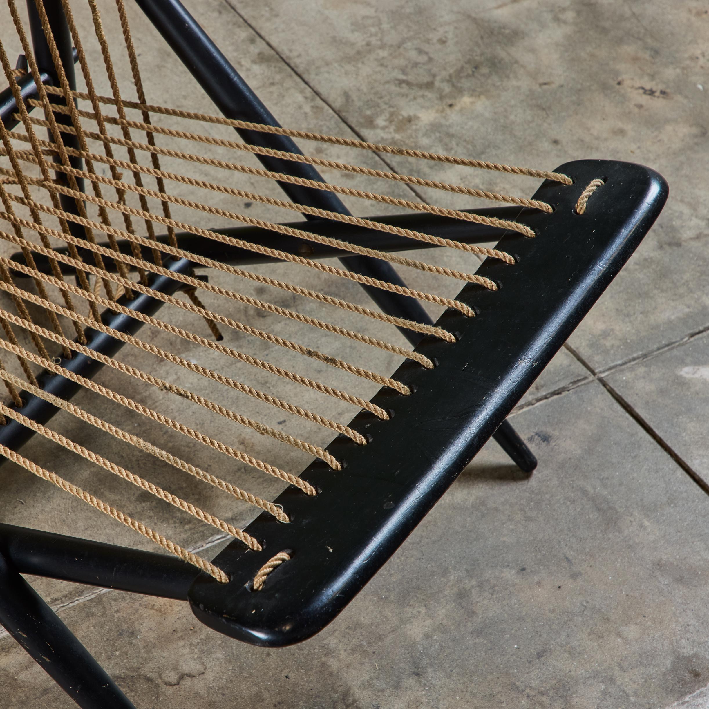 Paire de chaises longues en corde Maruni en vente 3