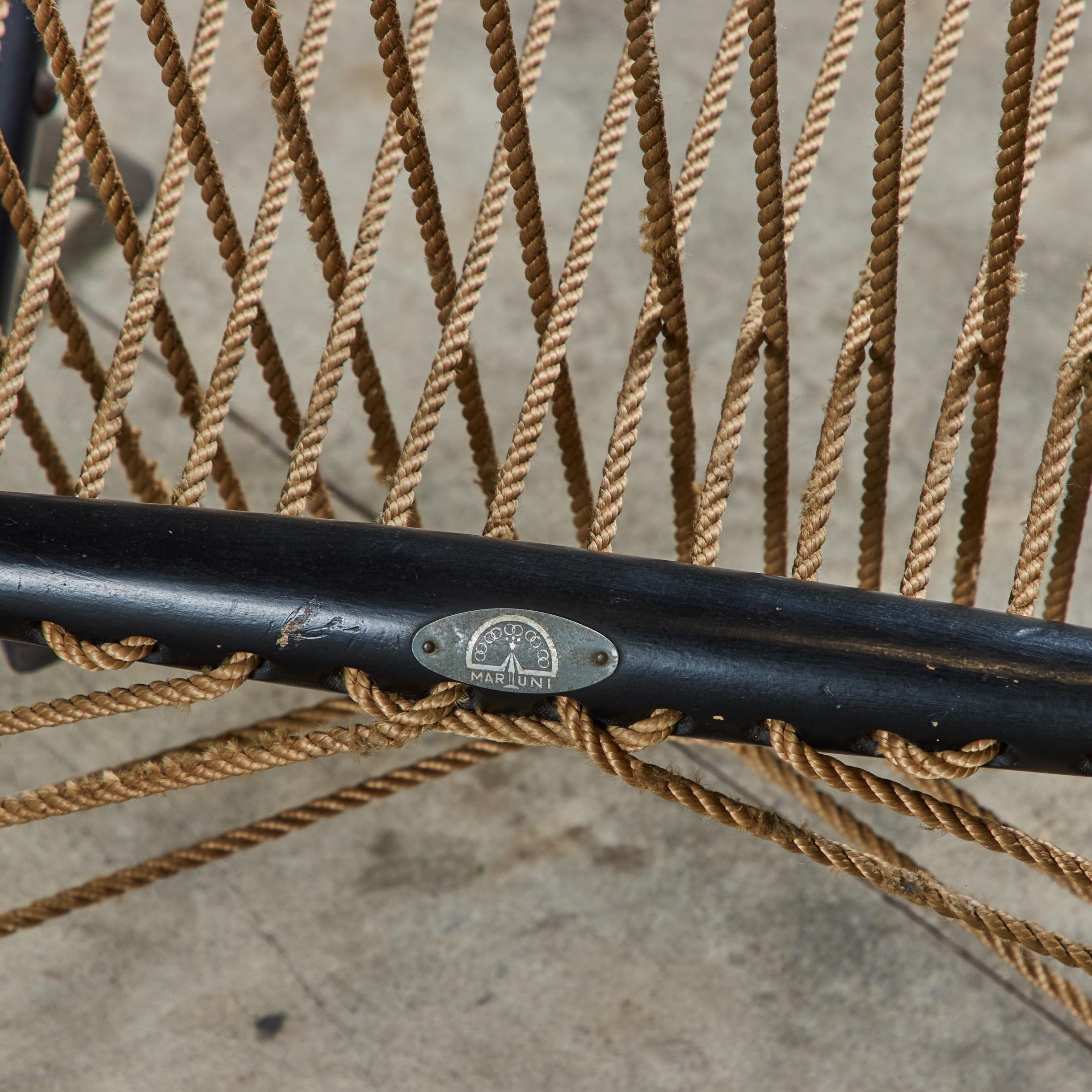 Paire de chaises longues en corde Maruni en vente 5