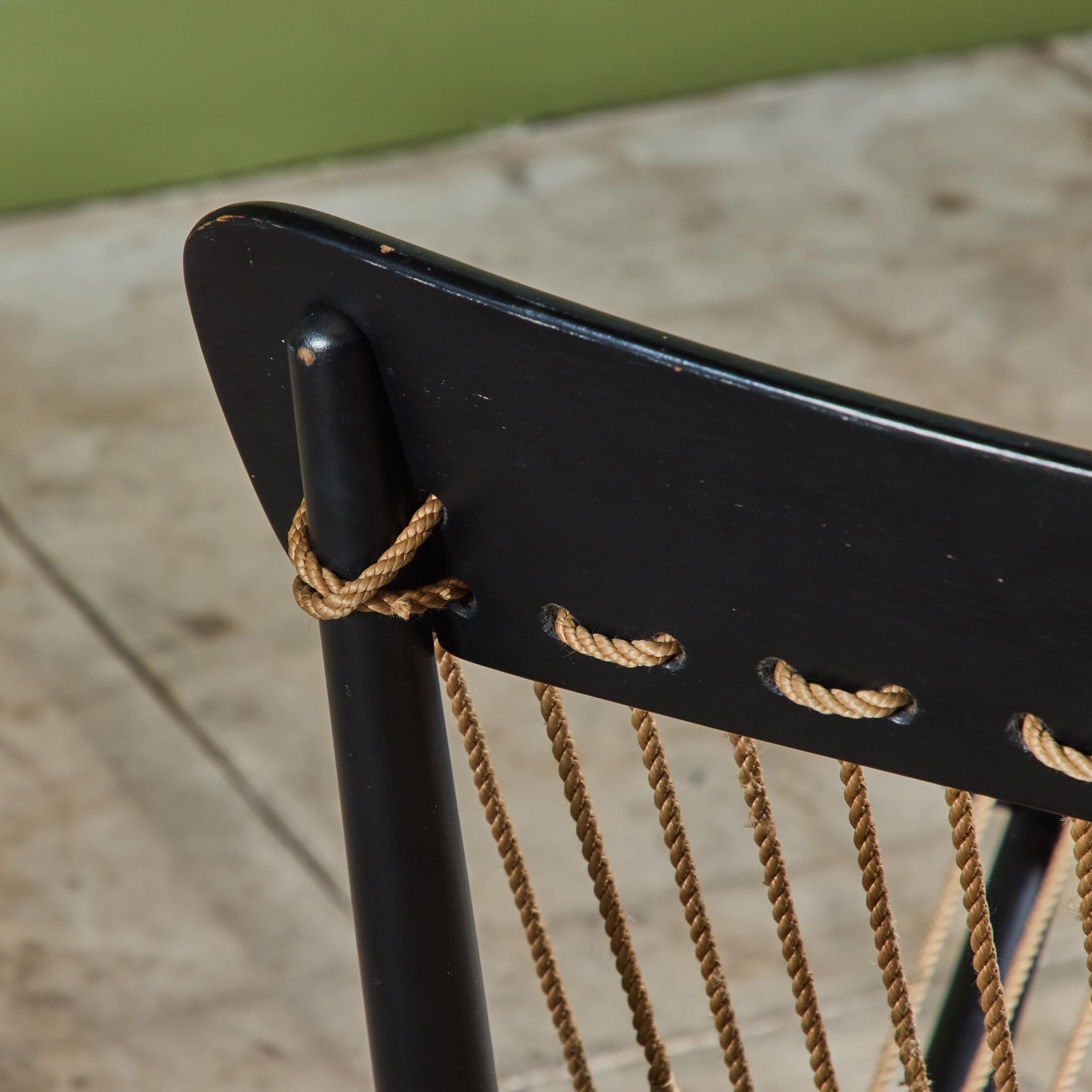 Paire de chaises longues en corde Maruni en vente 7