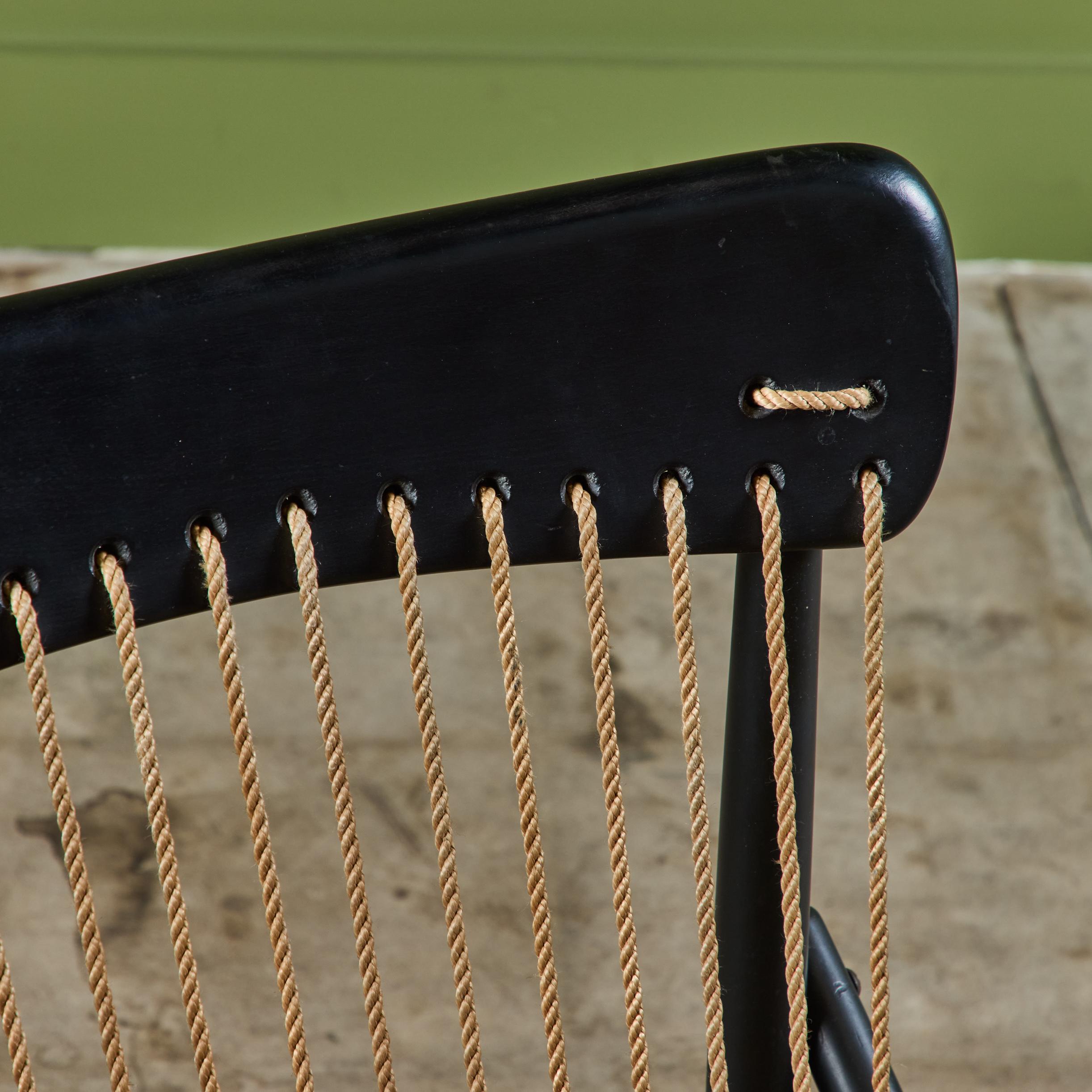 Paire de chaises longues en corde Maruni en vente 8