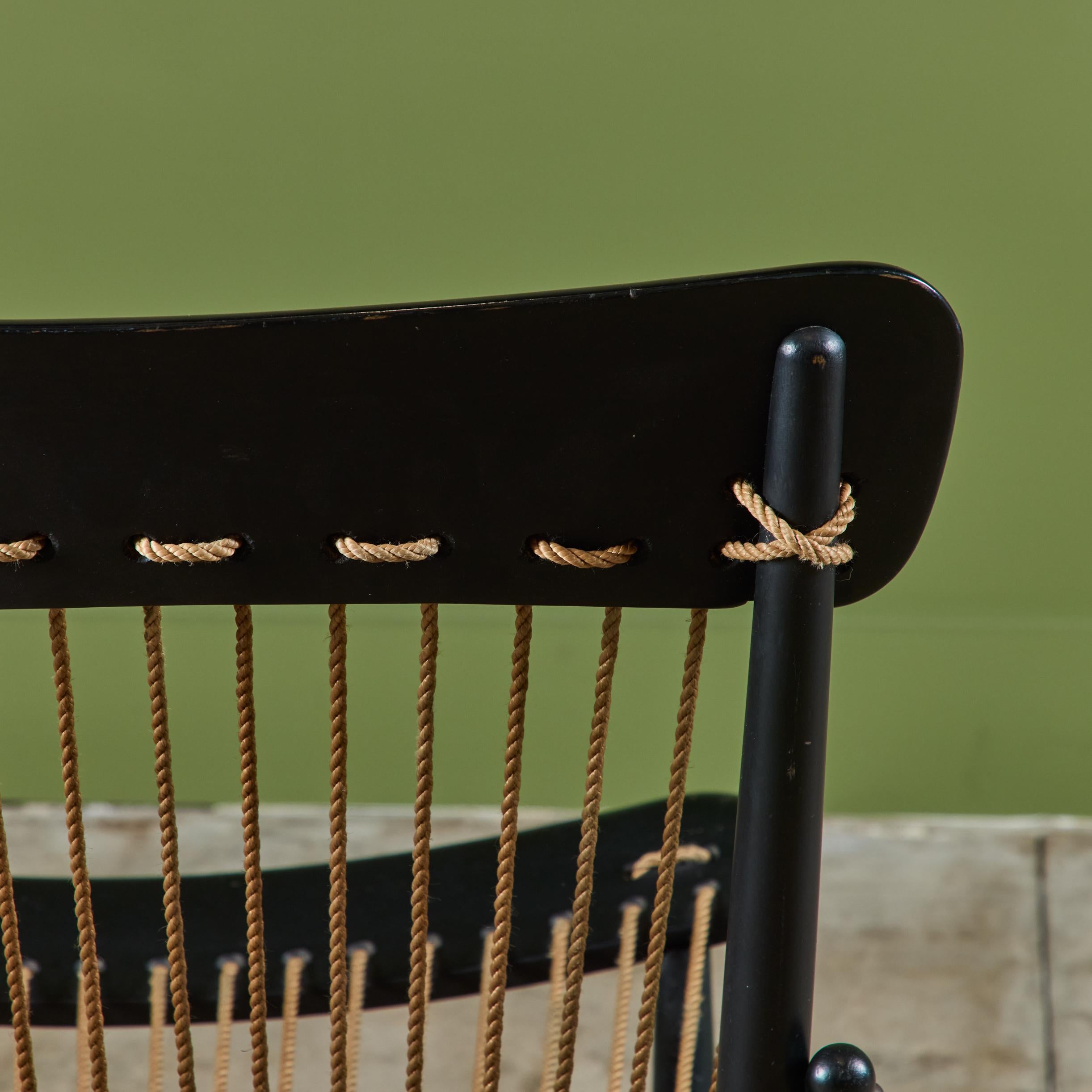 Paire de chaises longues en corde Maruni en vente 10