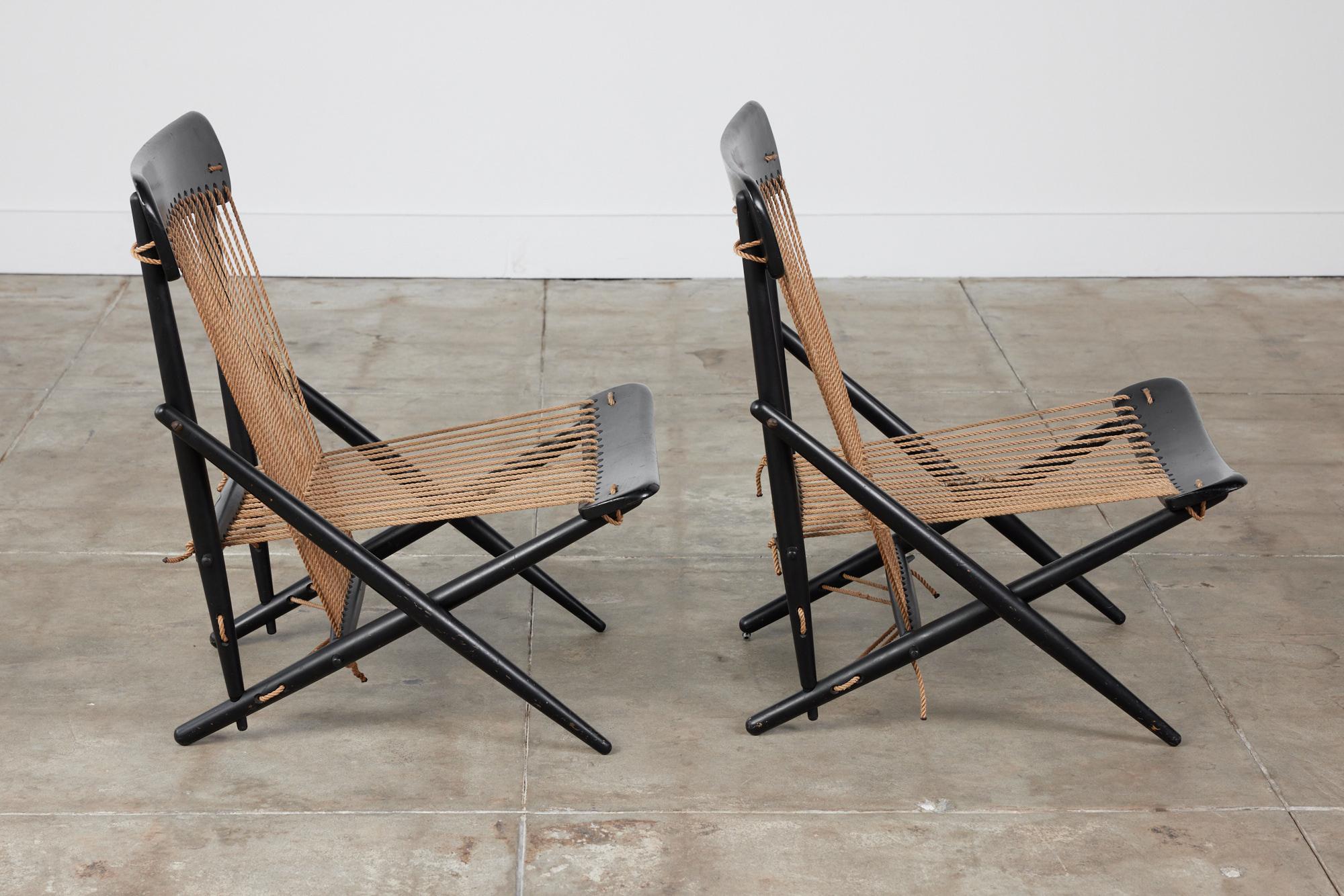 Pair of Maruni Rope Lounge Chairs For Sale at 1stDibs