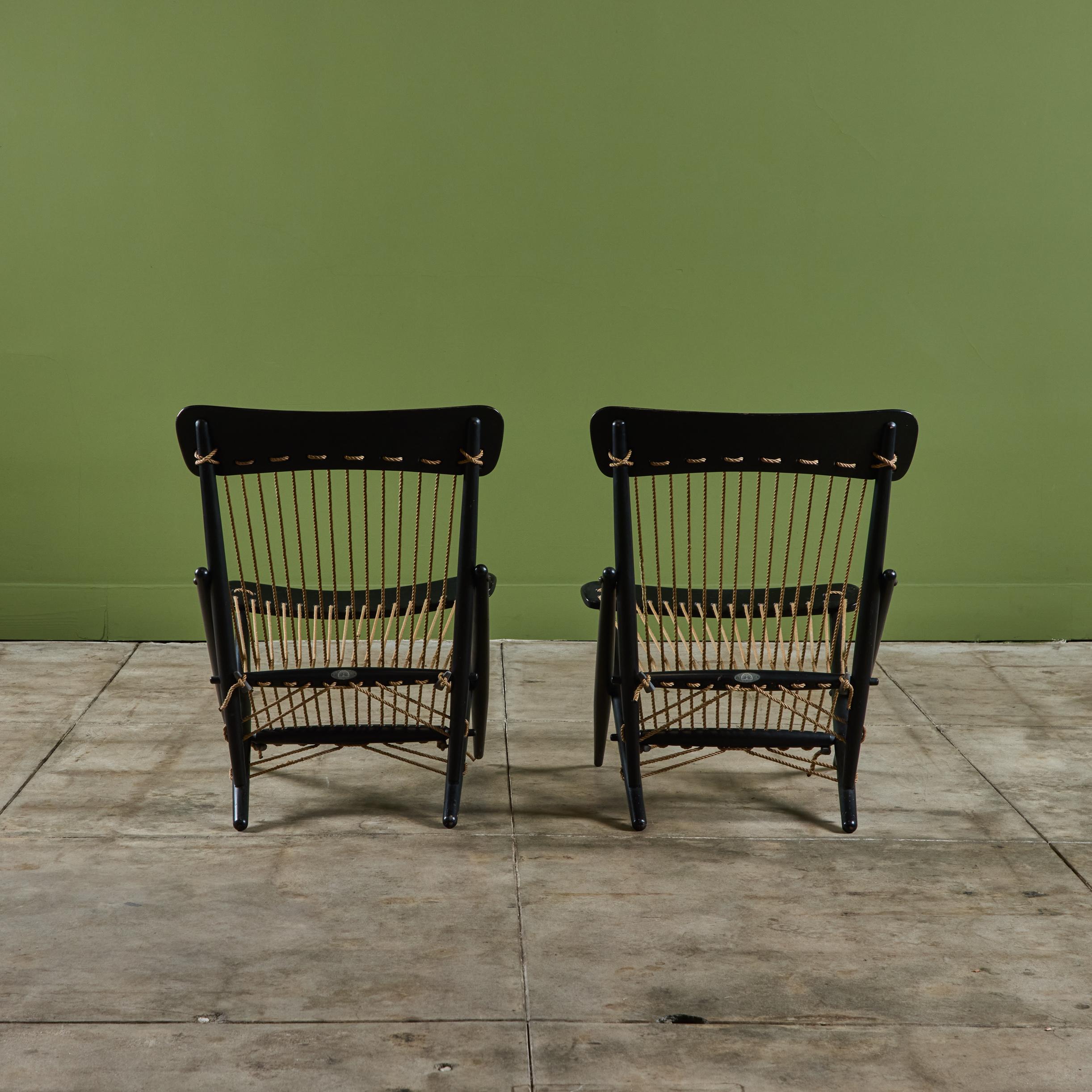 Corde Paire de chaises longues en corde Maruni en vente