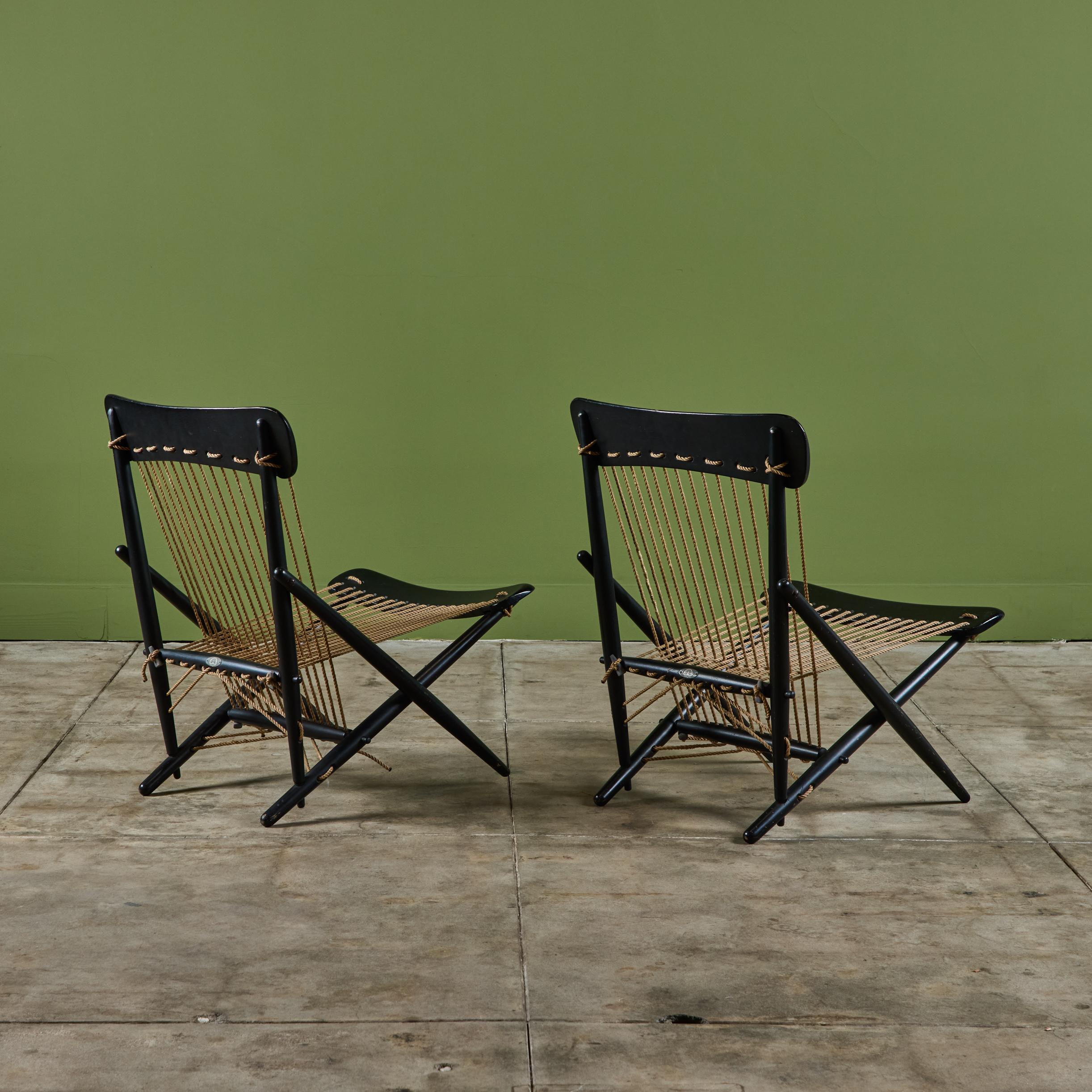 Paire de chaises longues en corde Maruni en vente 1