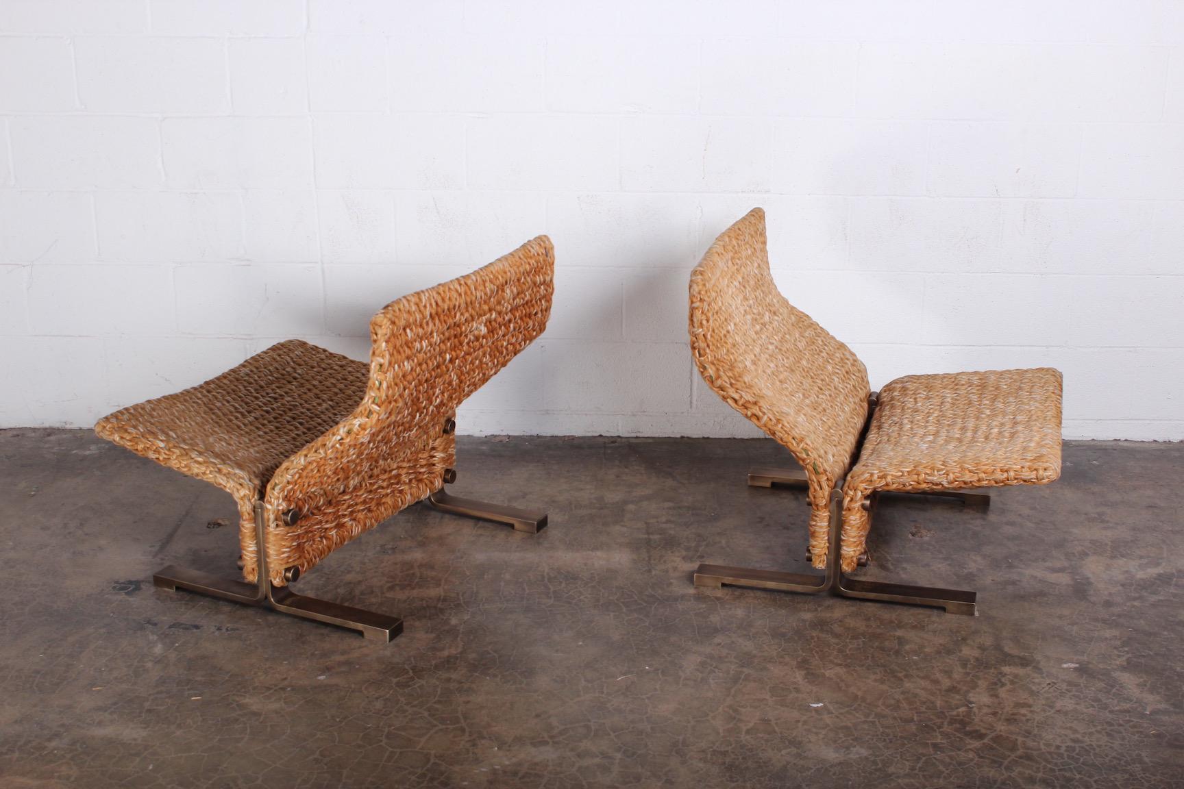 Pair of Marzio Cecchi Rope Lounge Chairs 5