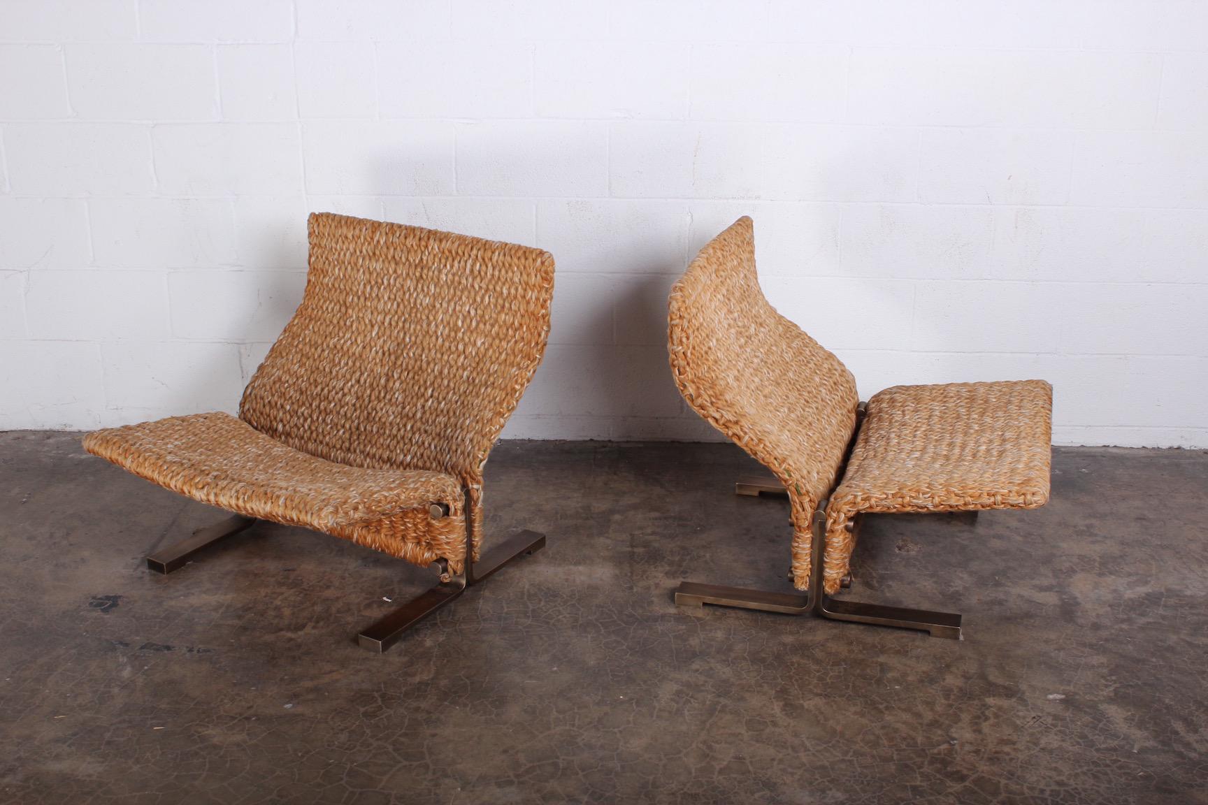 Pair of Marzio Cecchi Rope Lounge Chairs 4