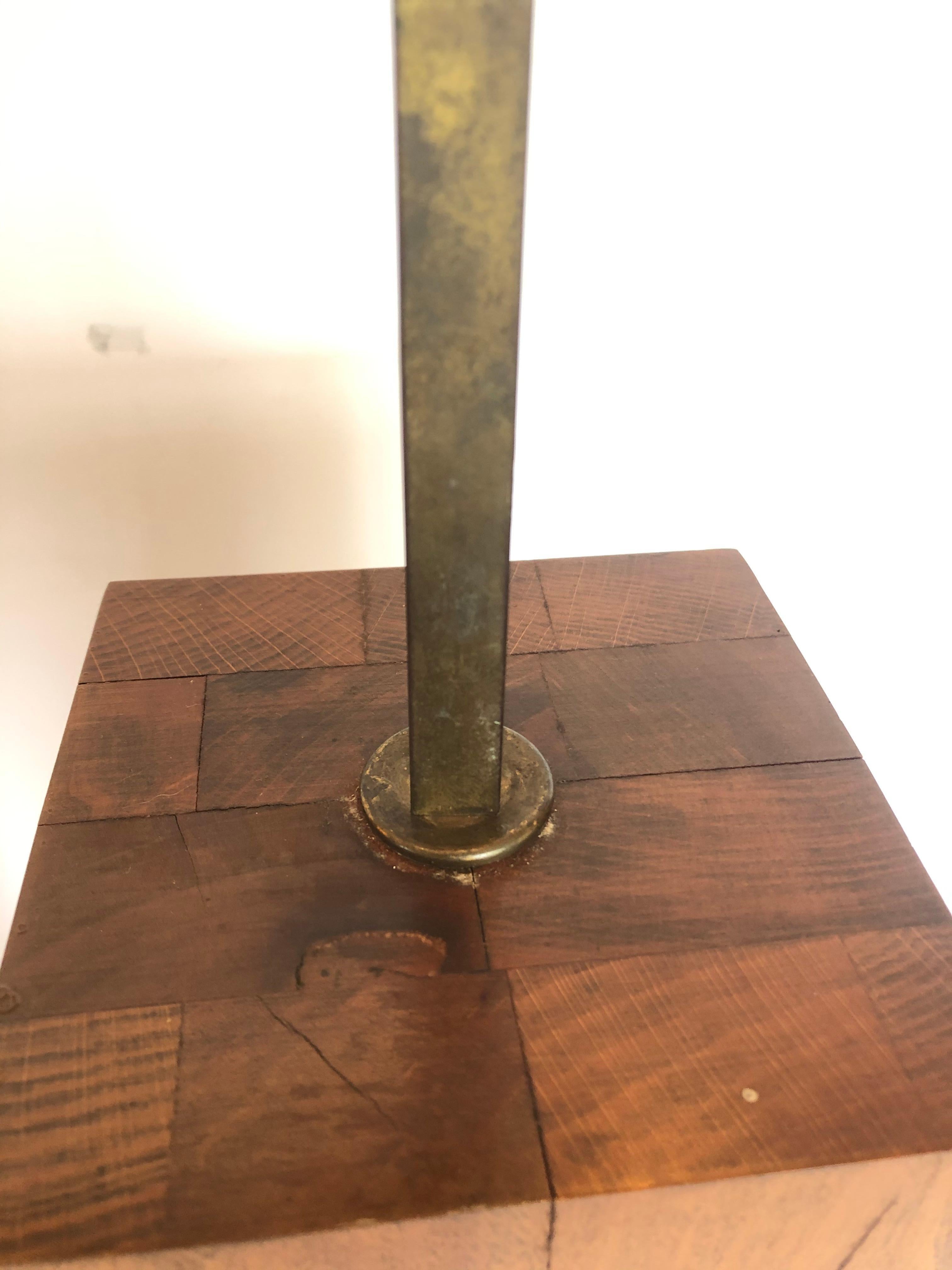 Pair of Masculine Walnut Block Form Mid-Century Modern Table Lamps 1