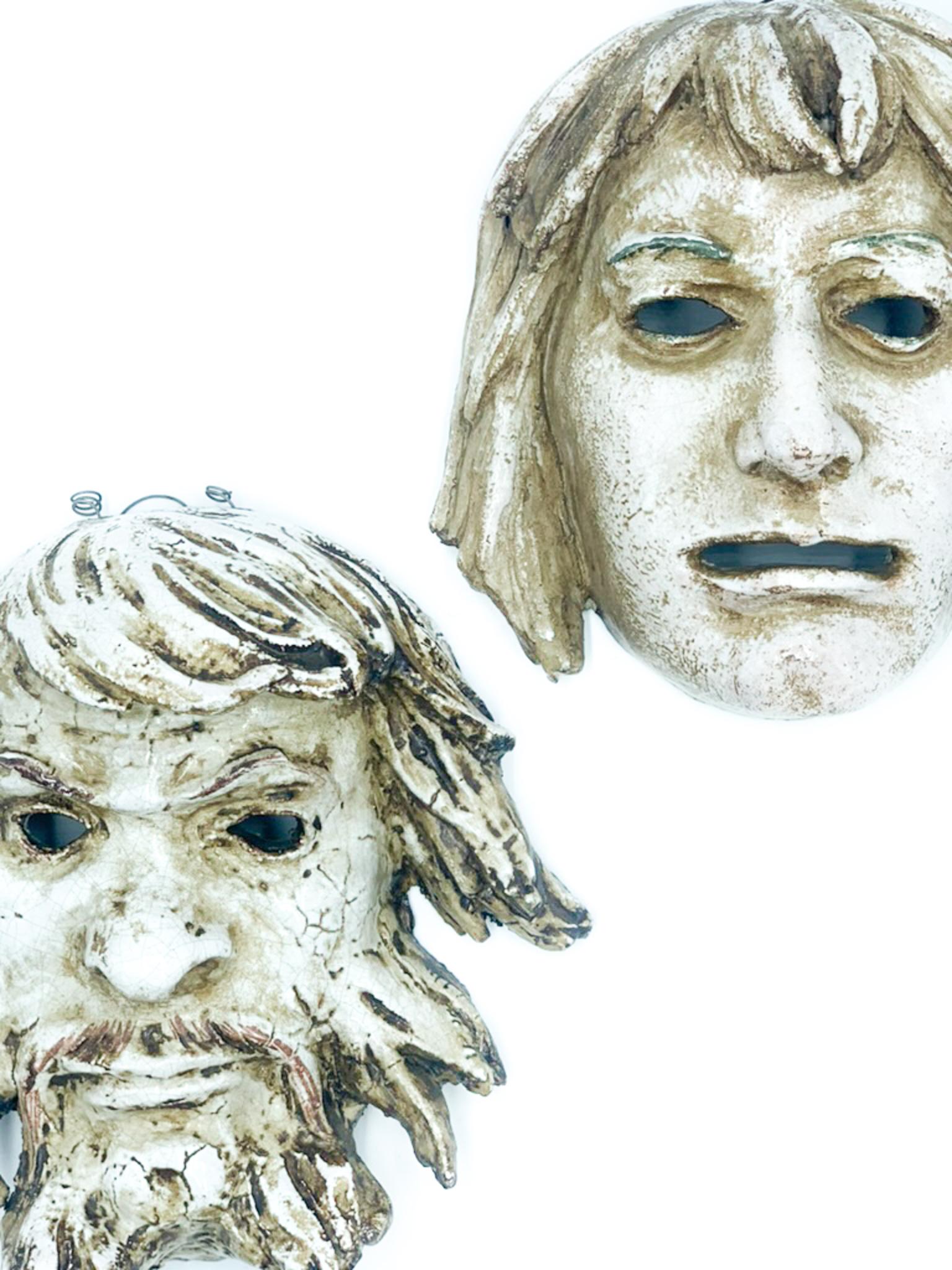 Paar Masken aus Terrakotta von Roberto Rigon, 1960er-Jahre (Moderne der Mitte des Jahrhunderts) im Angebot