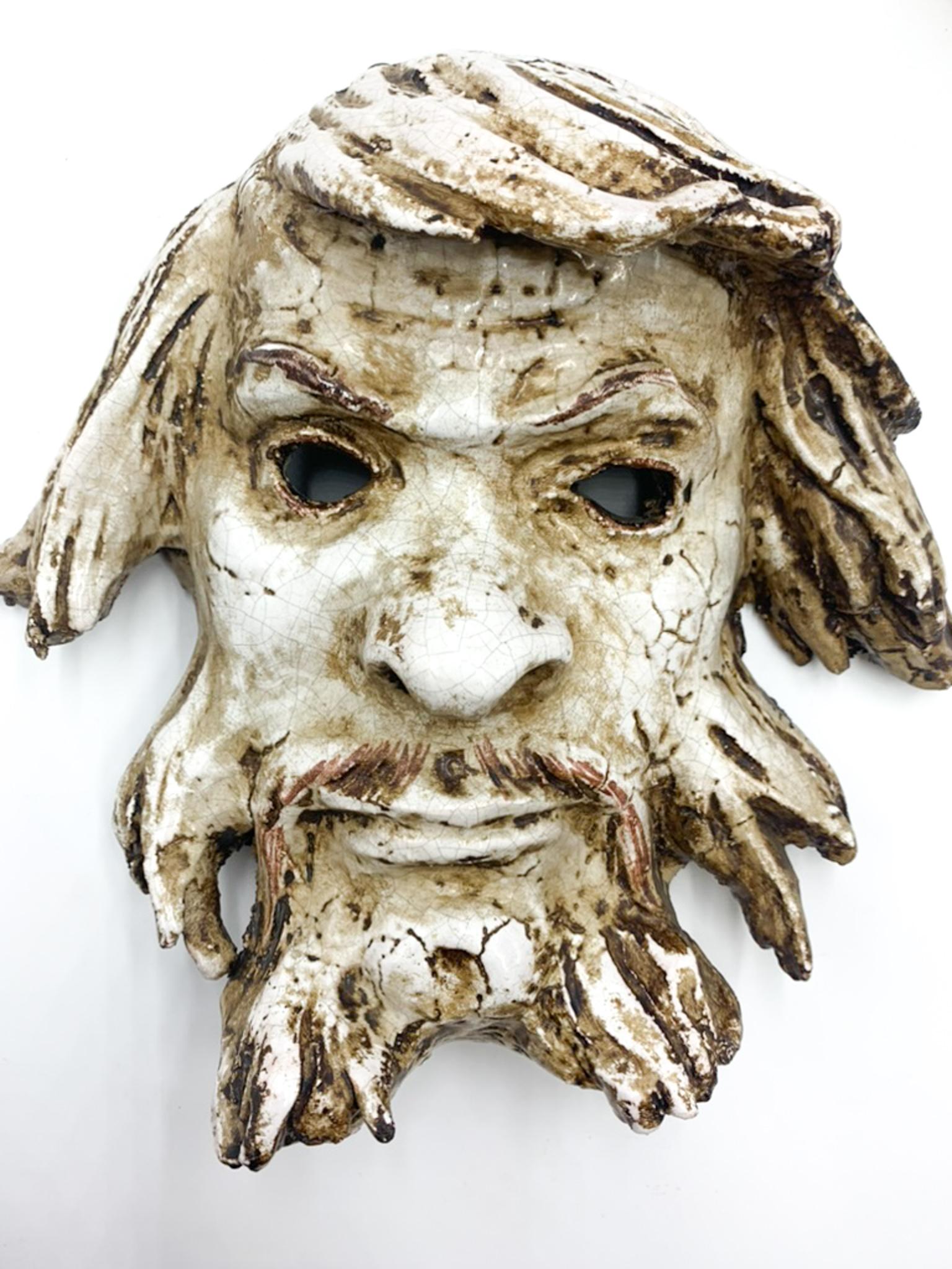 Terre cuite Paire de masques sculptés en terre cuite de Roberto Rigon, années 1960 en vente