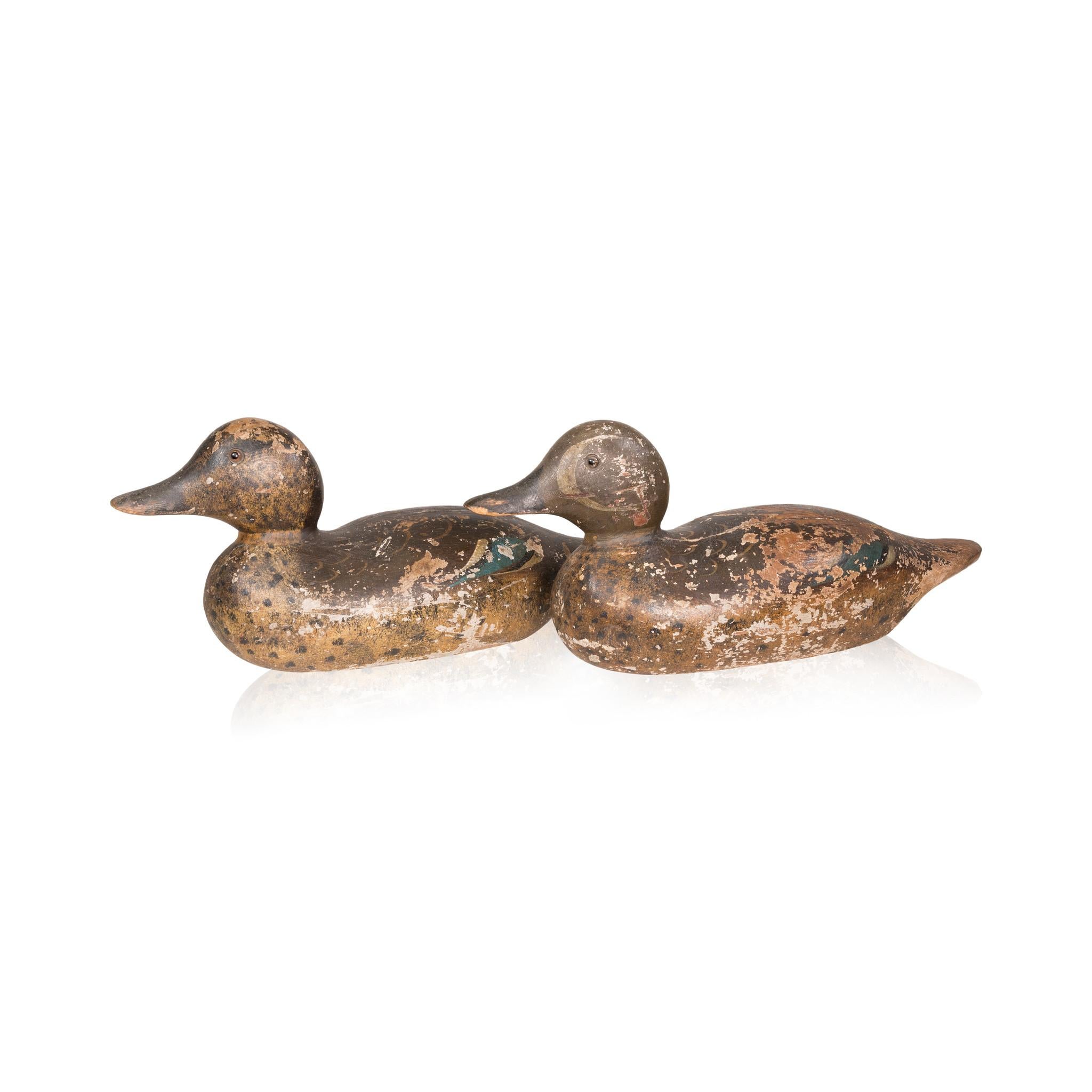 American Pair of Mason Blue Wing Teal Decoys For Sale