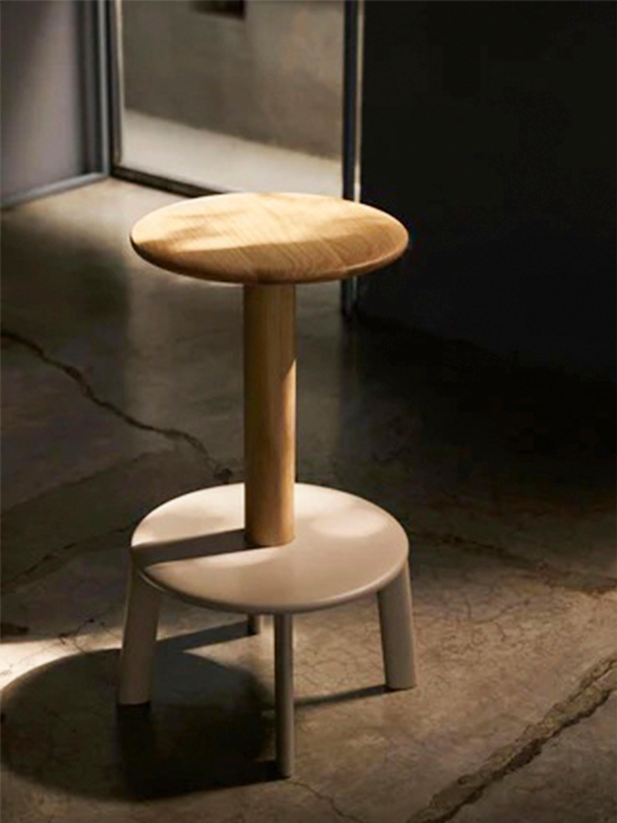 Chinese Pair of Massif Counter Stools, AV39, Oak & Grey Beige by Anderssen & Voll for &T For Sale