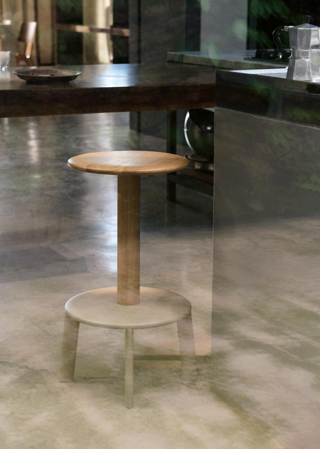 Pair of Massif Counter Stools, AV39, Oak & Grey Beige by Anderssen & Voll for &T In New Condition For Sale In Dubai, AE