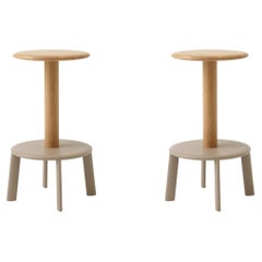 Pair of Massif Counter Stools, AV39, Oak & Grey Beige by Anderssen & Voll for &T
