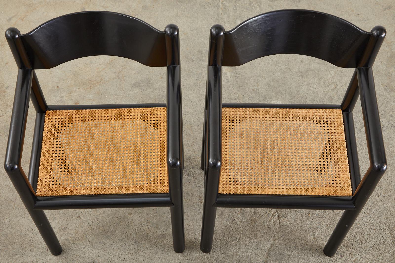 Pair of Massimo and Lella Vignelli Caned Acorn Armchairs 11