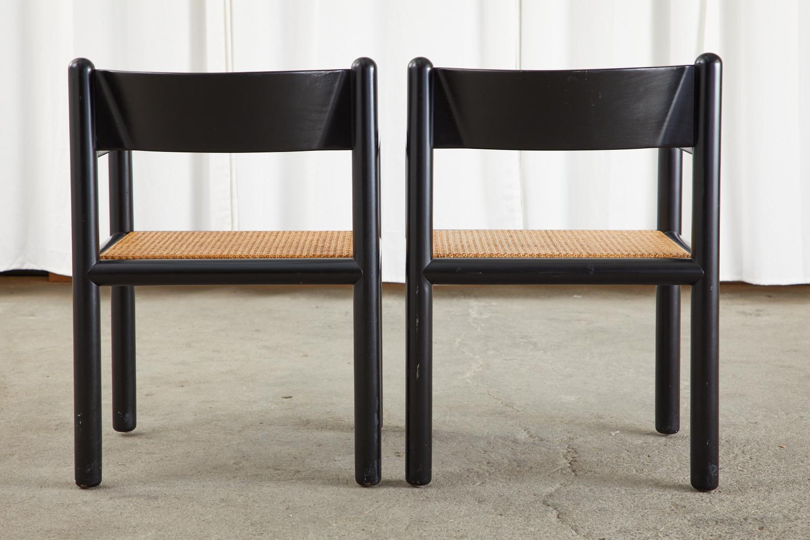 Pair of Massimo and Lella Vignelli Caned Acorn Armchairs 12