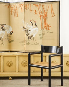 Pair of Massimo and Lella Vignelli Caned Acorn Armchairs