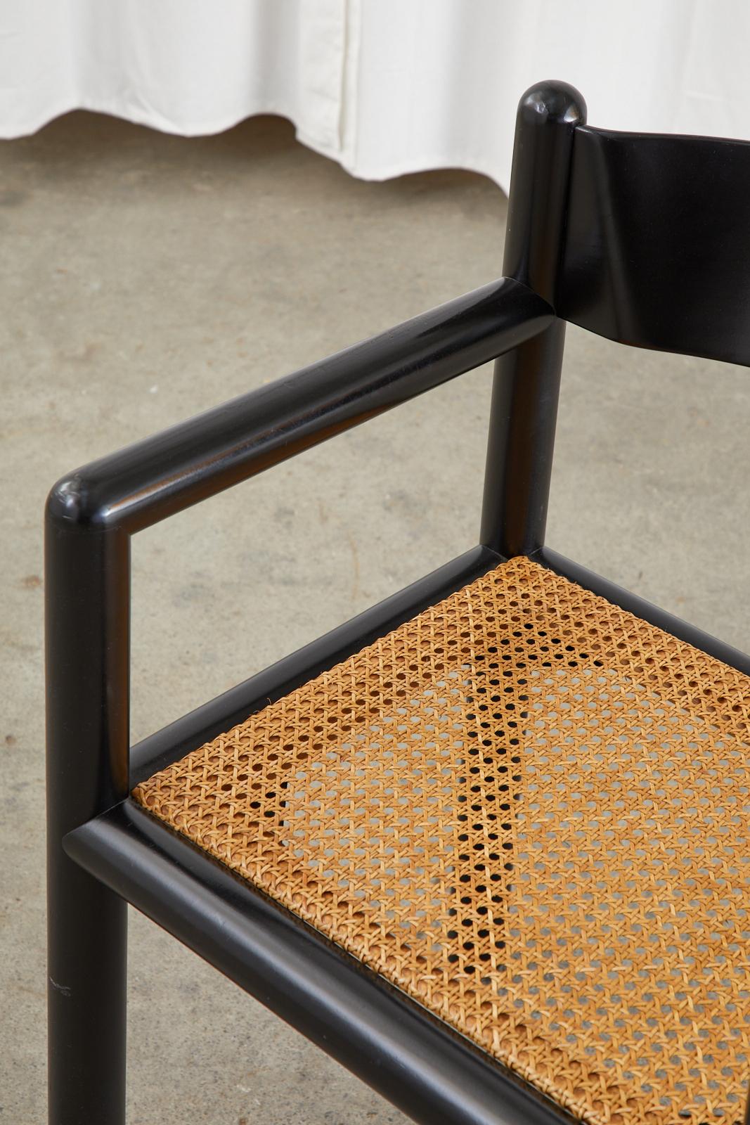 Pair of Massimo and Lella Vignelli Caned Acorn Armchairs In Good Condition In Rio Vista, CA