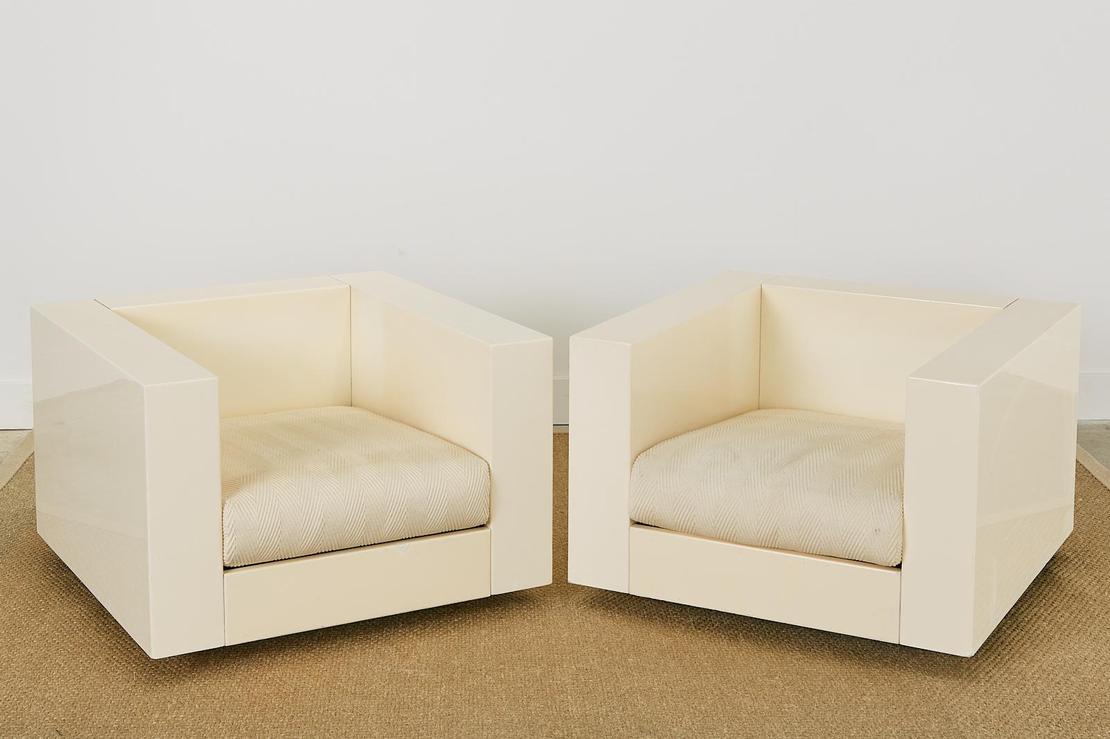 Mid-Century Modern Paire de chaises longues Massimo et Lella Vignelli pour Poltronova Saratoga en vente