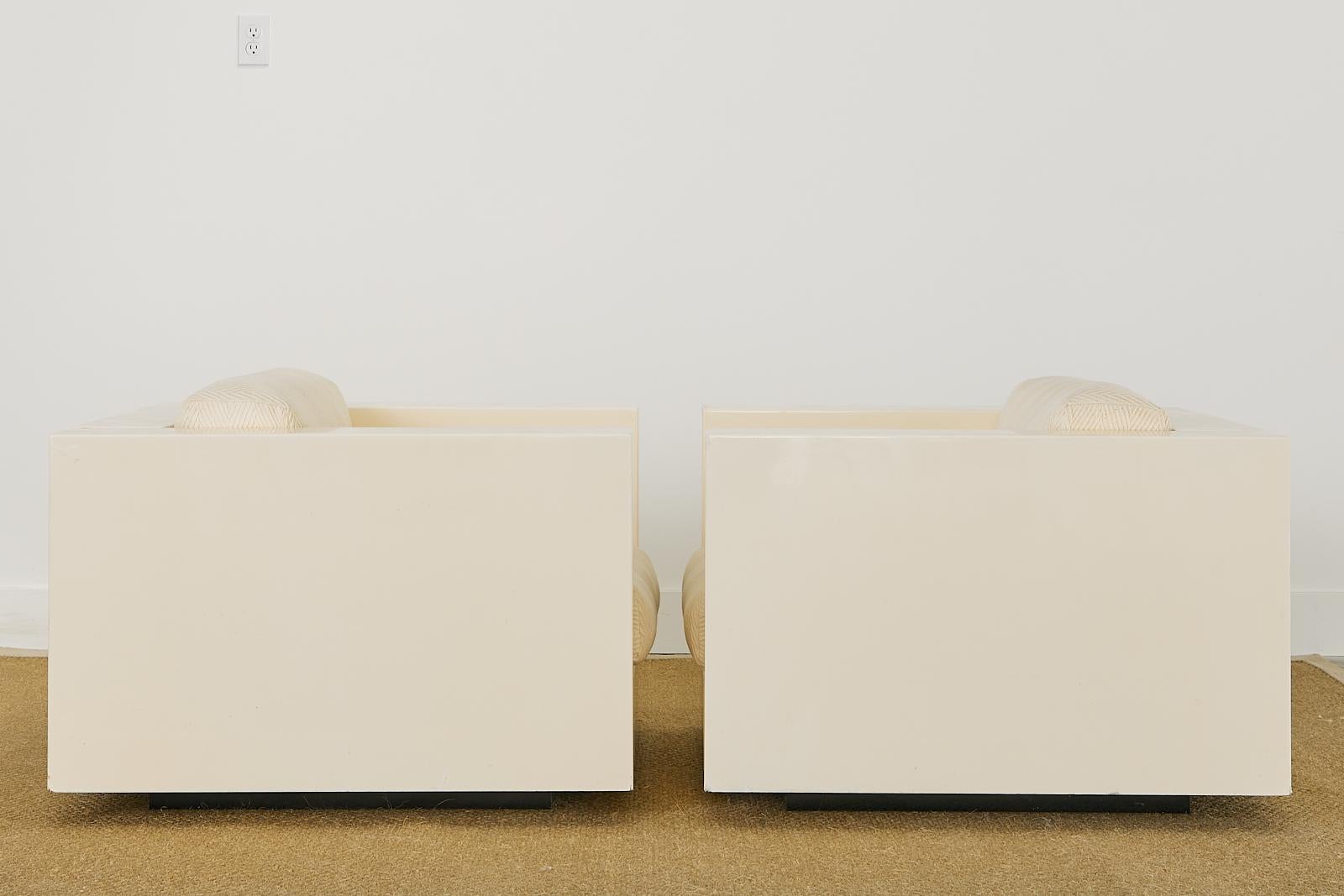 Lacquered Pair of Massimo and Lella Vignelli for Poltronova Saratoga Lounge Chairs For Sale