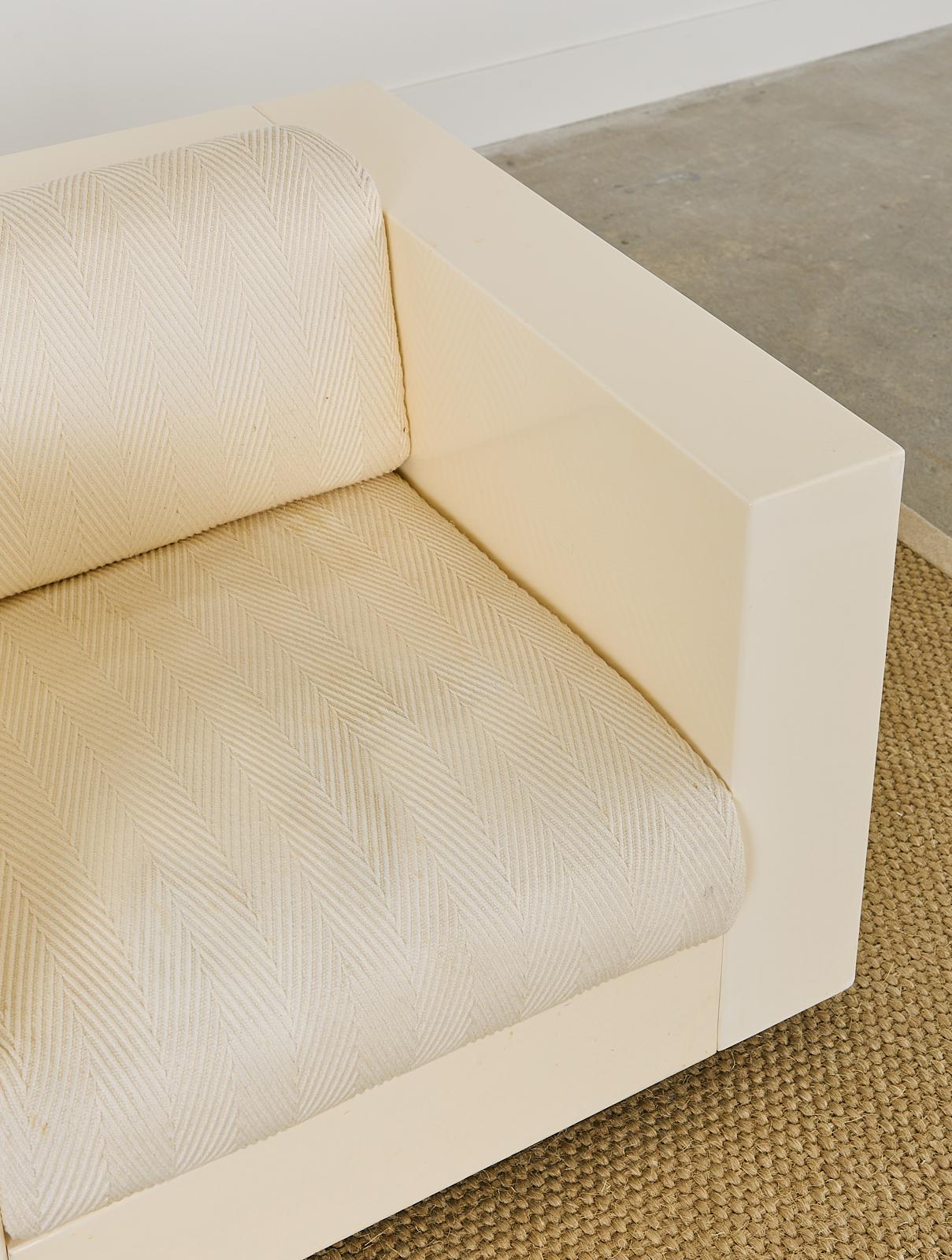 Fabric Pair of Massimo and Lella Vignelli for Poltronova Saratoga Lounge Chairs For Sale