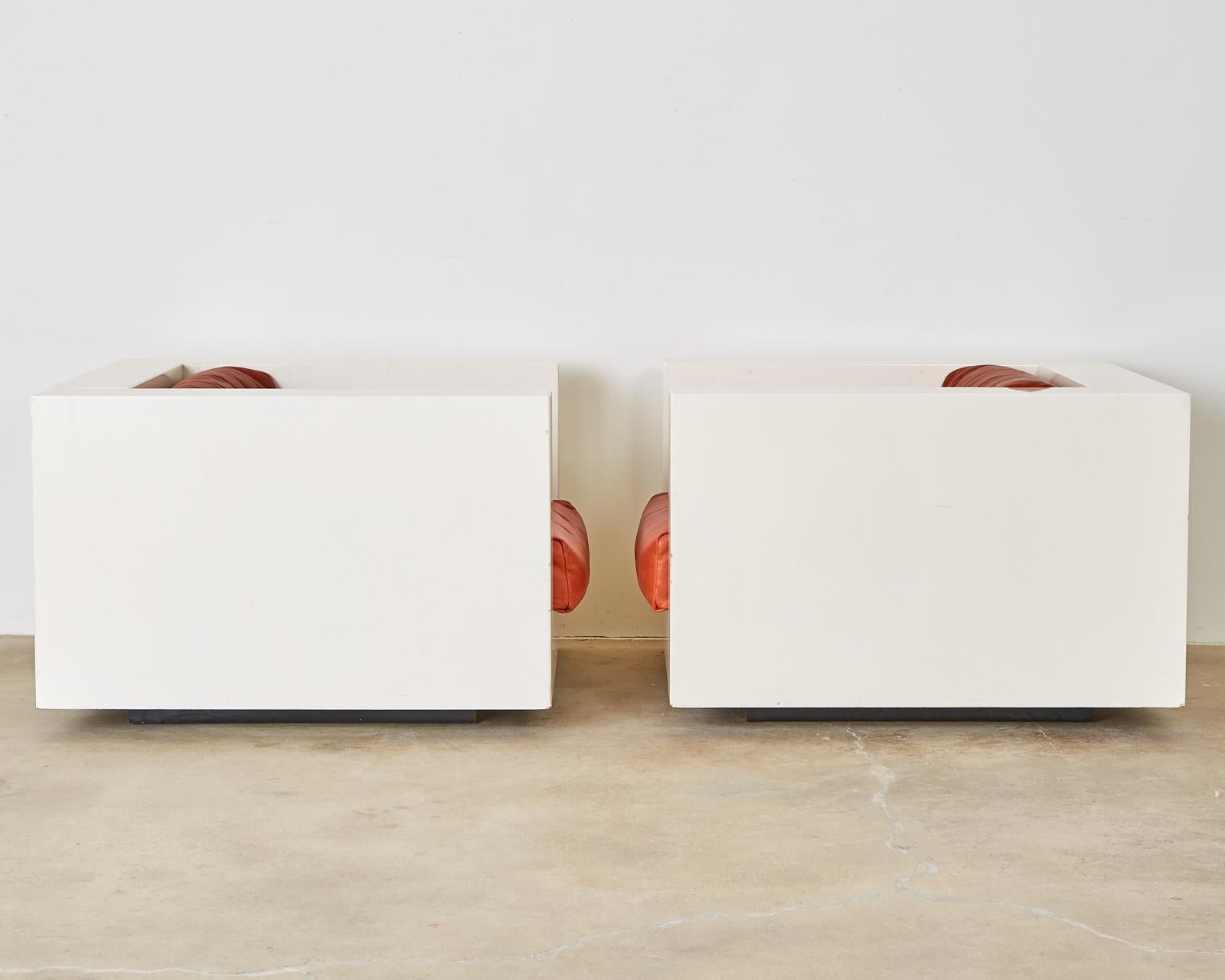 Pair of Massimo and Lella Vignelli for Poltronova Saratoga Cube Chairs 2