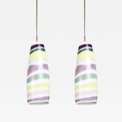 Pair of Massimo Vignelli for Venini Pendant Lights
