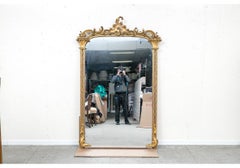 Pair Of  Massive And Palatial Rococo Style Gilt Wood Mirrors