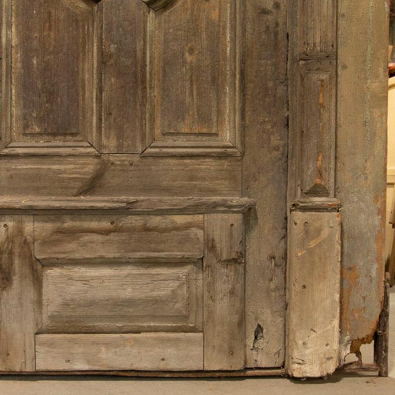 Pair of Massive Antique Salvaged Architectural Doors with Arches In Good Condition For Sale In Round Top, TX