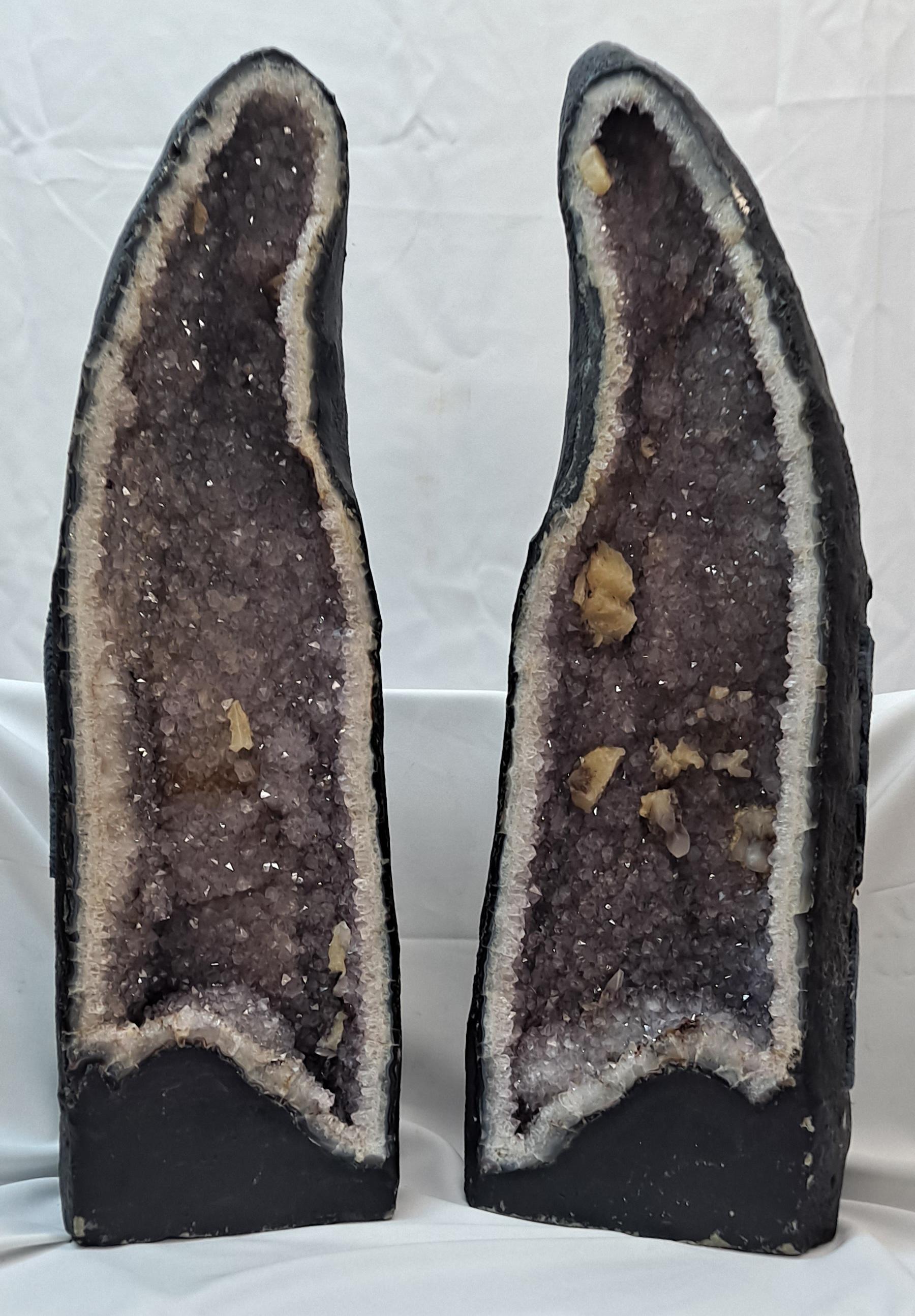 Pair of Massive Brazilian Cathedral Geodes 

