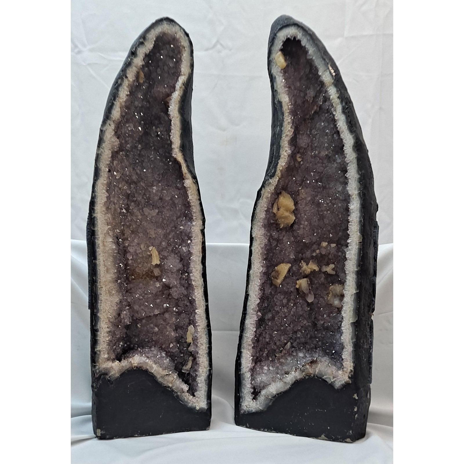 Pair of Massive Brazilian Cathedral Geodes 

Each weighs about 60 lbs