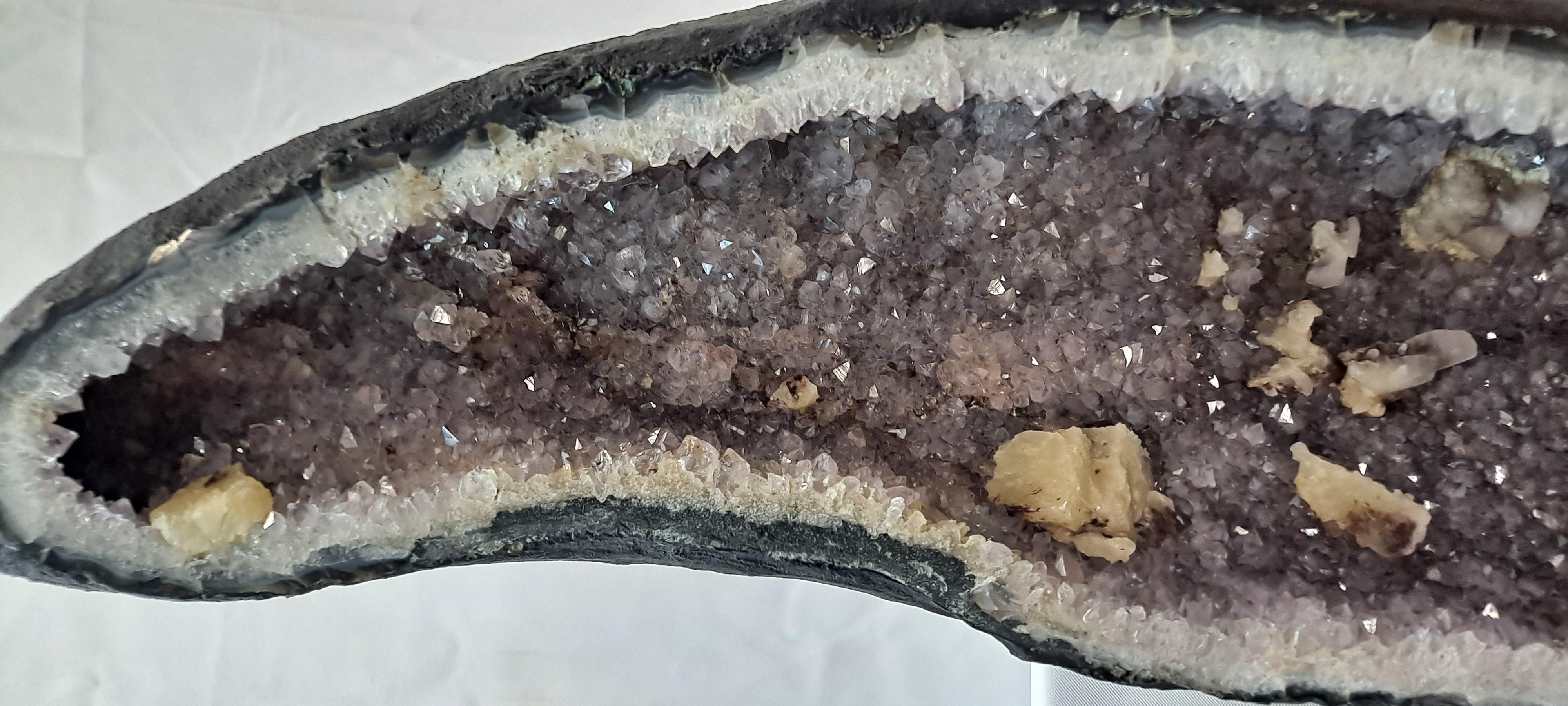 Pair of Massive Brazilian Cathedral Geodes  In Good Condition For Sale In San Francisco, CA