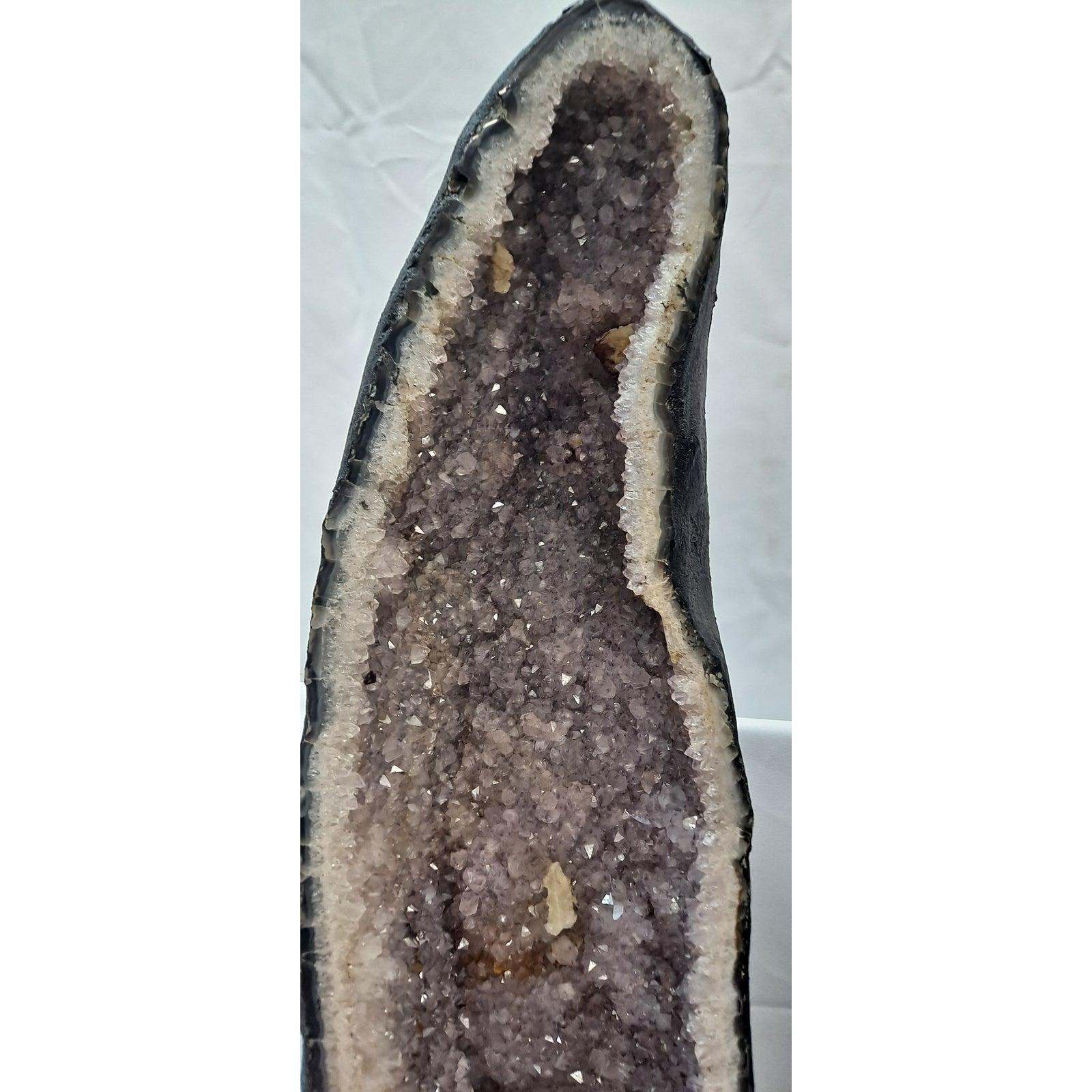 Pair of Massive Brazilian Cathedral Geodes For Sale 2