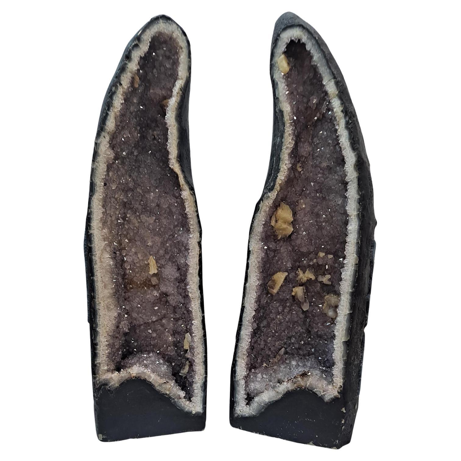 Pair of Massive Brazilian Cathedral Geodes