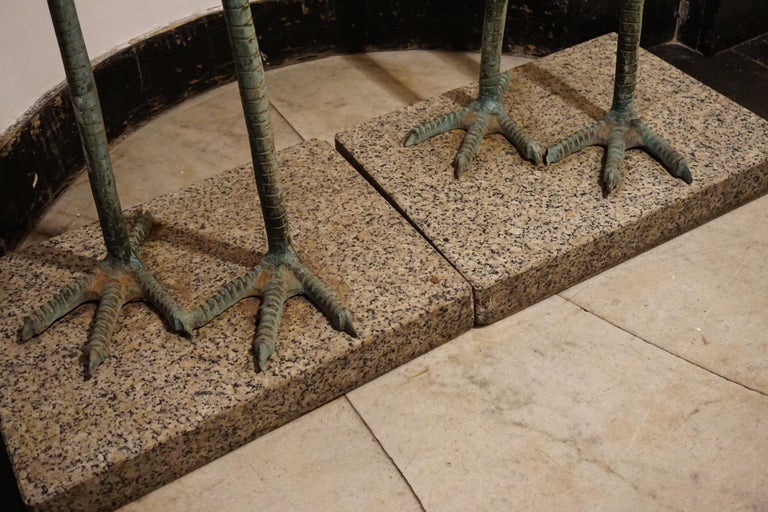 Pair of Massive Bronze Crane Sculptures For Sale at 1stDibs
