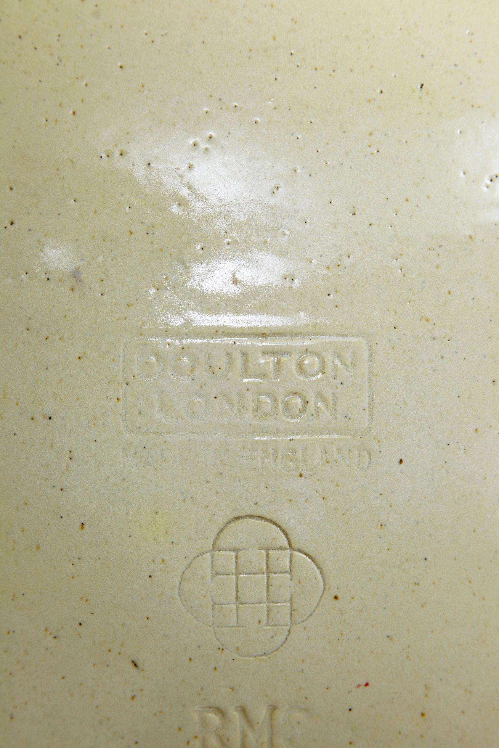 Hand-Crafted Pair of massive Doulton of London rms shipping stoneware alcohol jars For Sale