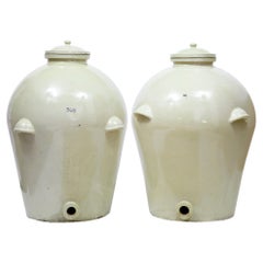 Pair of massive Doulton of London rms shipping stoneware alcohol jars
