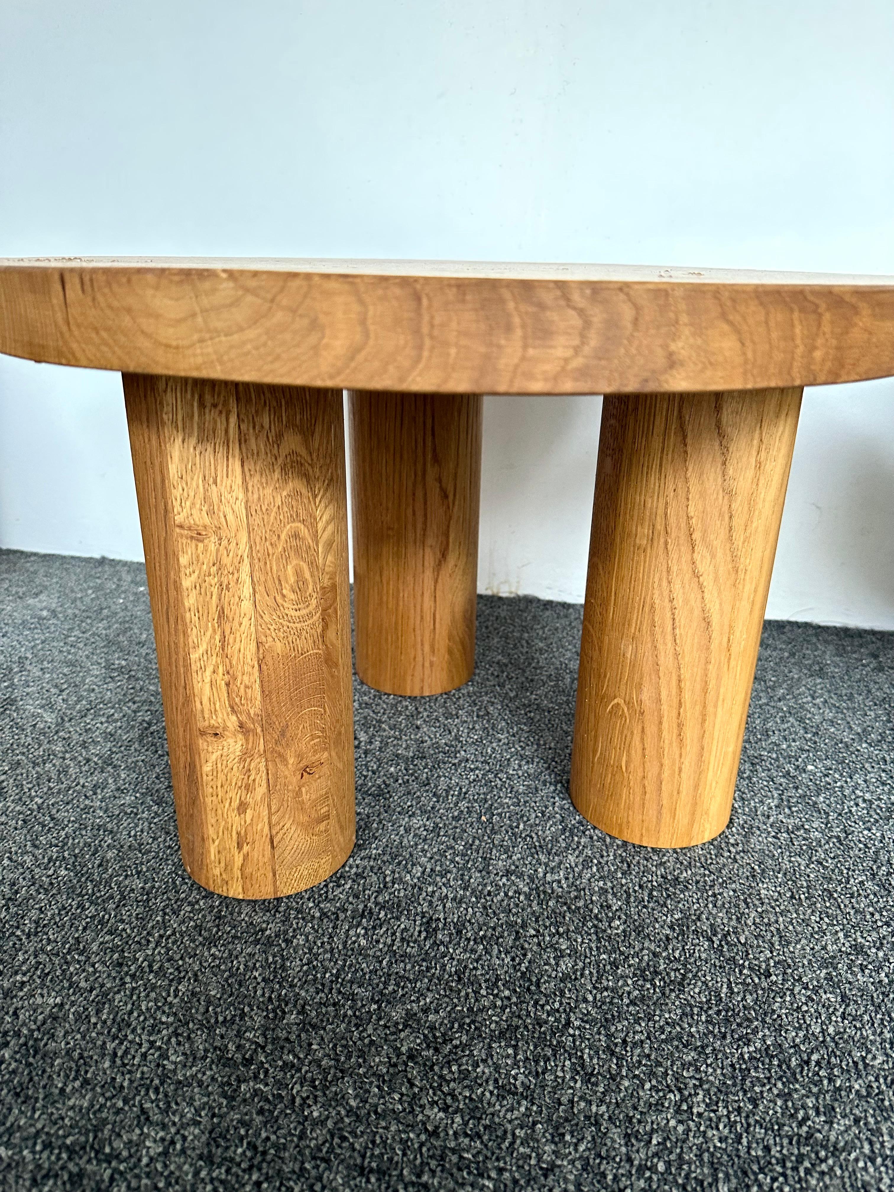 Pair of Massive Elm Wood Side Tables. France, 1960s For Sale 7